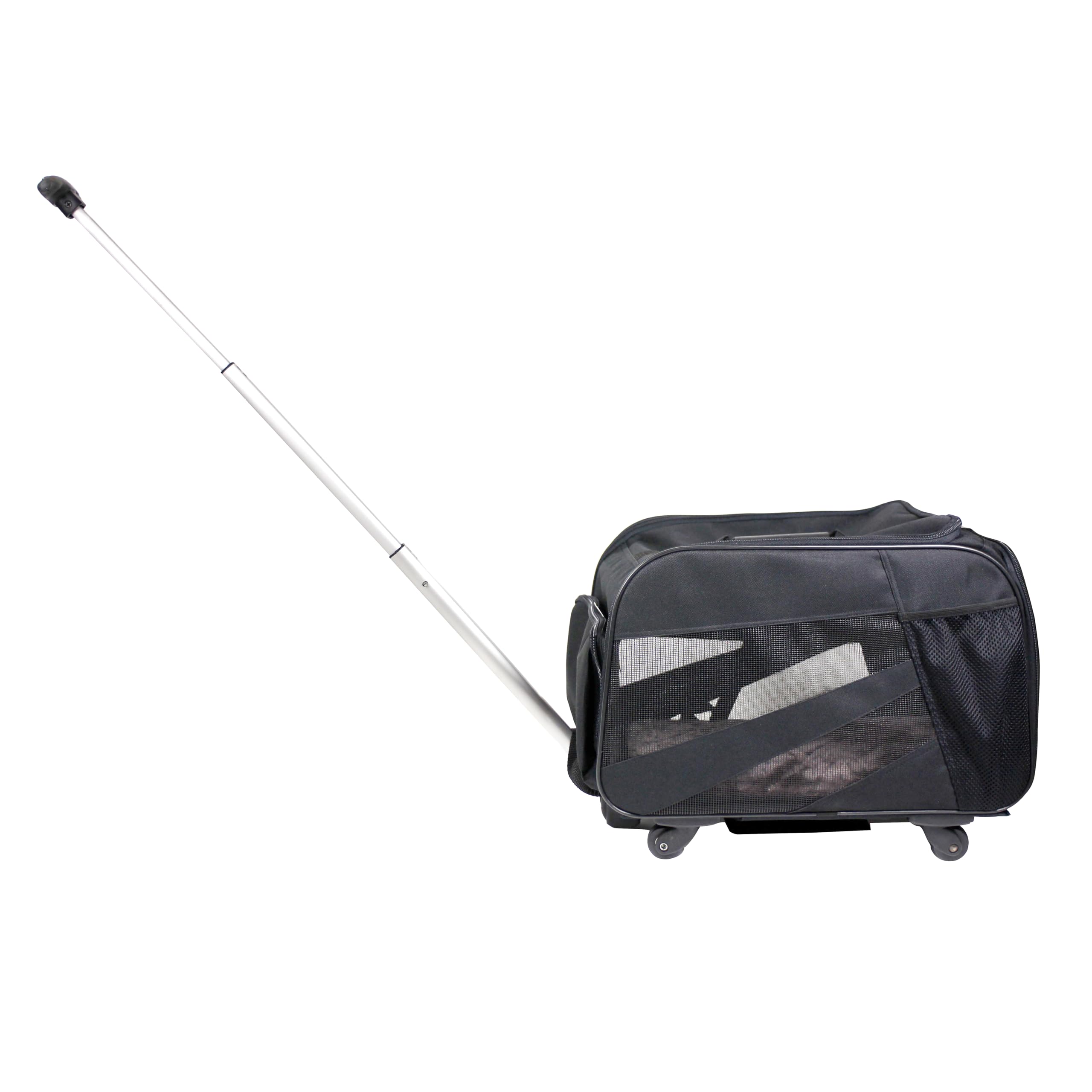 dbest products Smart Cart Pet Carrier with Wheels, Airline Approved Dog and Cat Carrier with Telescoping Handle, 21x12x12in, 24 