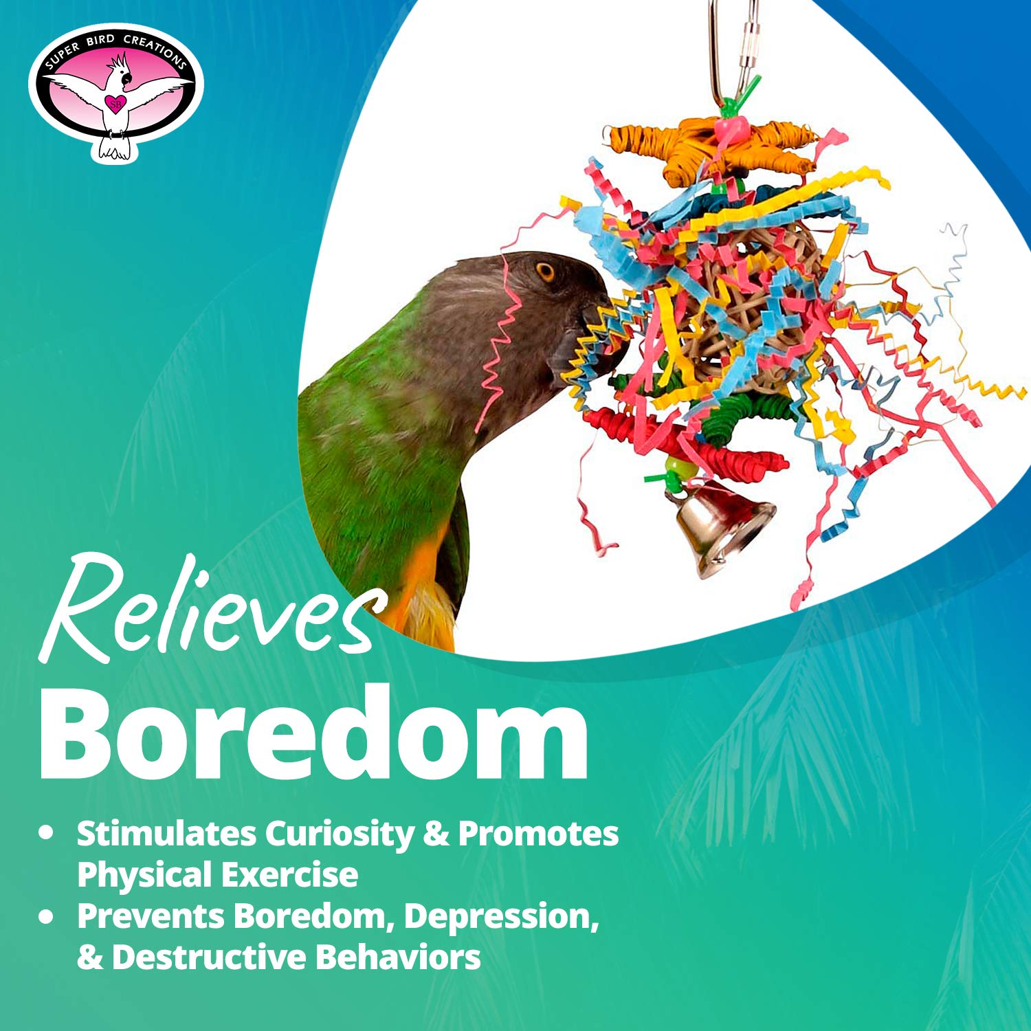 Super Bird Creations Sb541 Crinkle Crinkle Little Star Bird Toy - Small Bird Size, Parrotlets, Cockatiels, Lovebirds - Foraging & Chew Toy - Stimulating Bird Toy For Enrichment - 6' X 2'