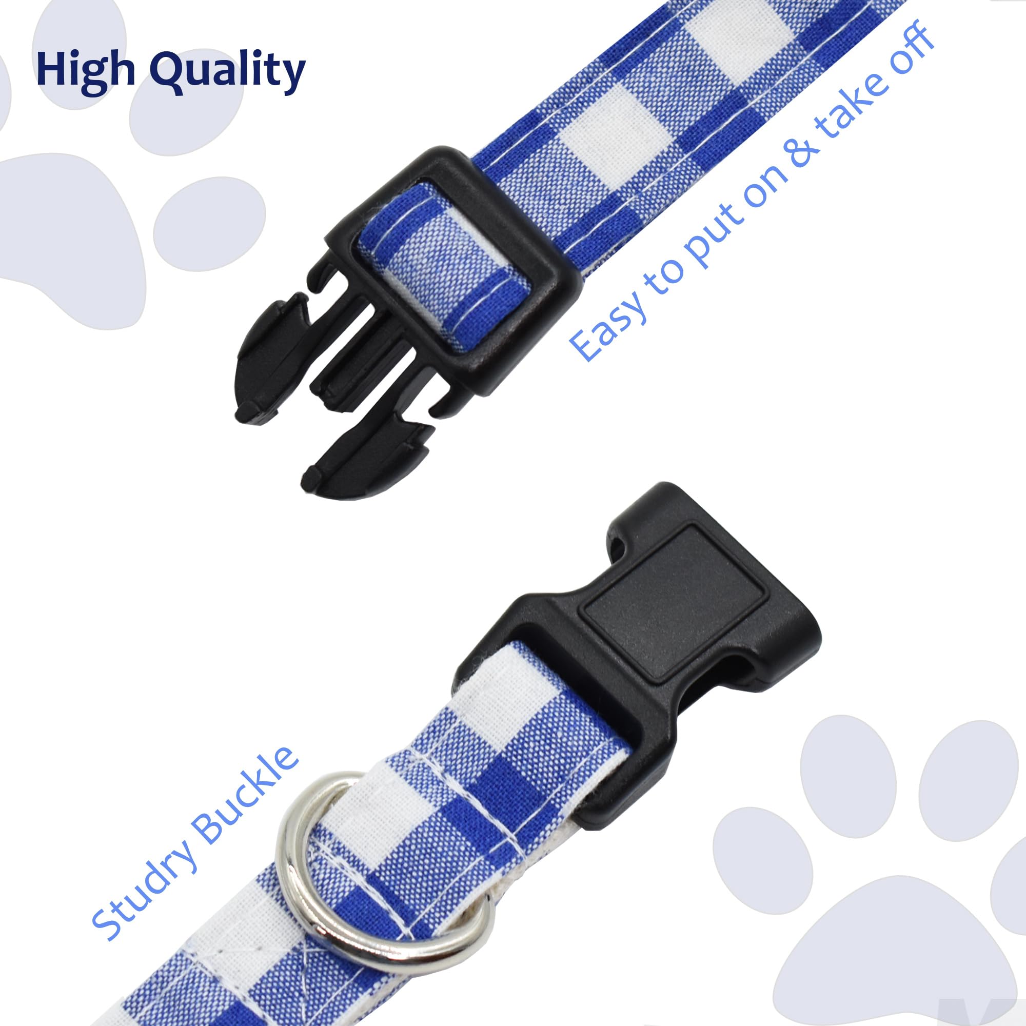 Bubblepup Dog Collar, Cute Cotton Dog Collars Adjustable Soft Girl Dog Collars For Small Medium Large Dogs