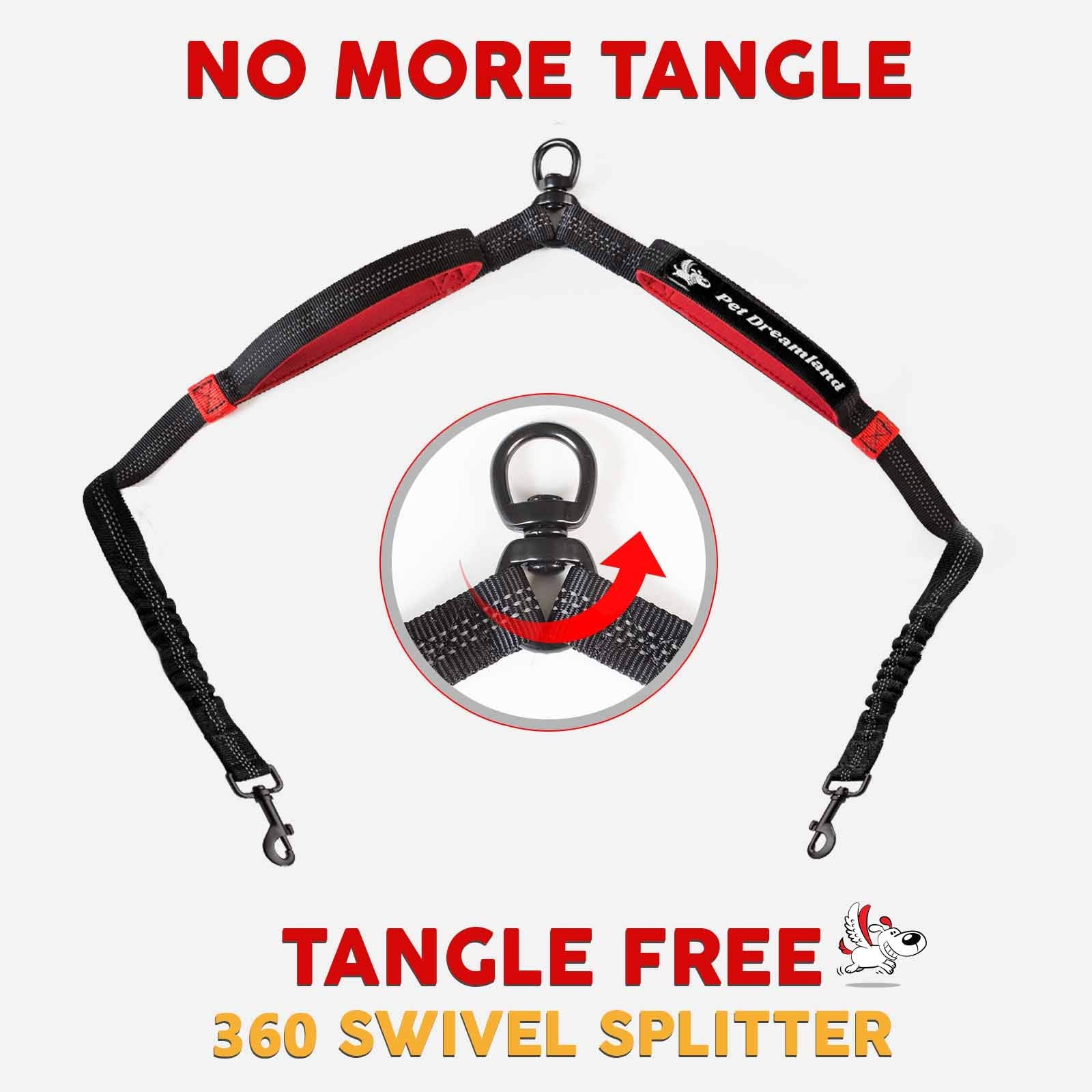 Double Dog Leash For Small Dogs | Two Dog Leash Coupler | 2 Way Dog Leash | Double Hook Dog Leash | Dual Dog Leash Tangle Free Medium Dogs | Split Dog Leash For 2 Dogs | 2 Point Control Dog Leash