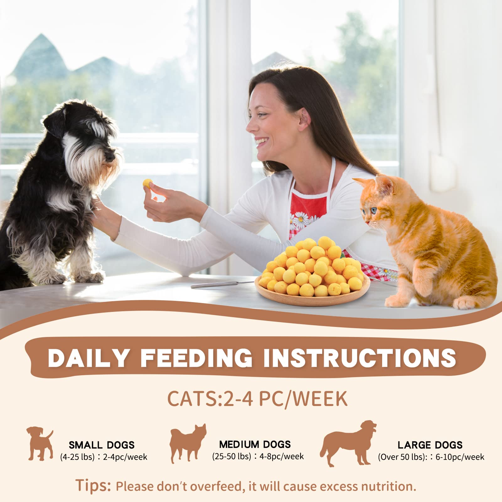 Dancing Tail Freeze Dried Cat and Dog Treats, Quail Egg Yolk, 8.8 Ounce, Limited Ingredient Healthy Snacks for Training
