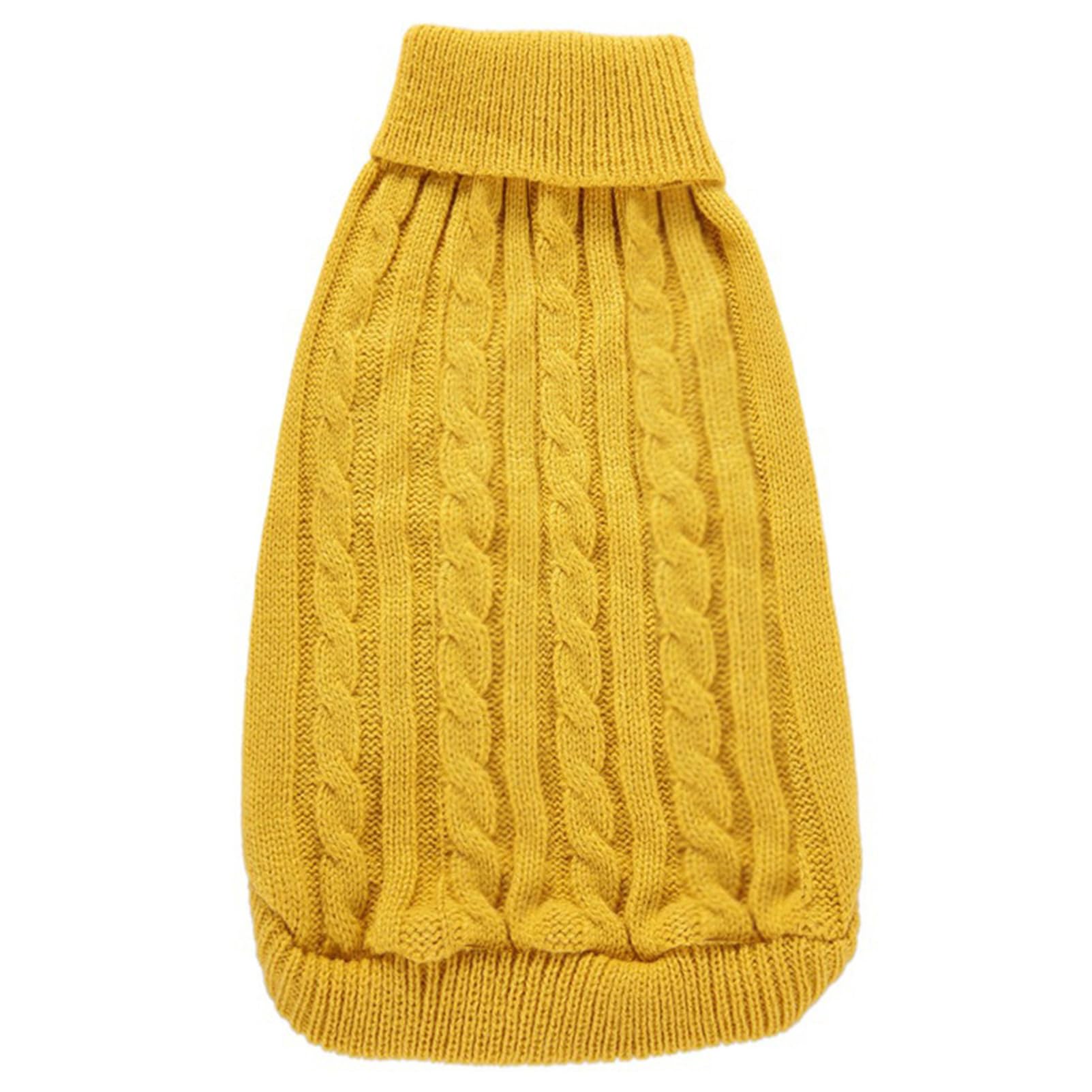 Small Dog Sweaters Knitted Pet Cat Sweater Warm Dog Sweatshirt Dog Winter Clothes Kitten Puppy Sweater (Small,Yellow)