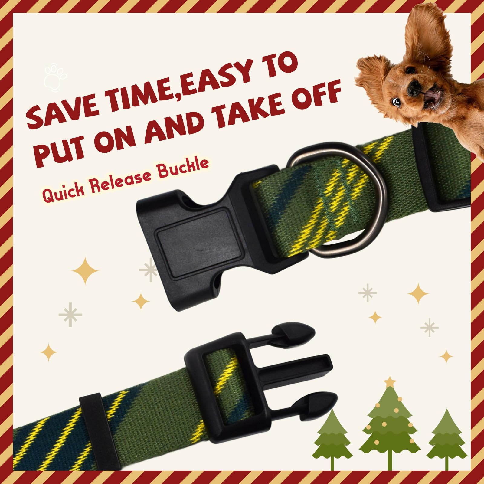 Green Yellow Dog Collar And Leash Set For Large Dog, Breathable, Anti-Odor & Soft, Comfortable For Sensitive Skin Puppies, 90% B