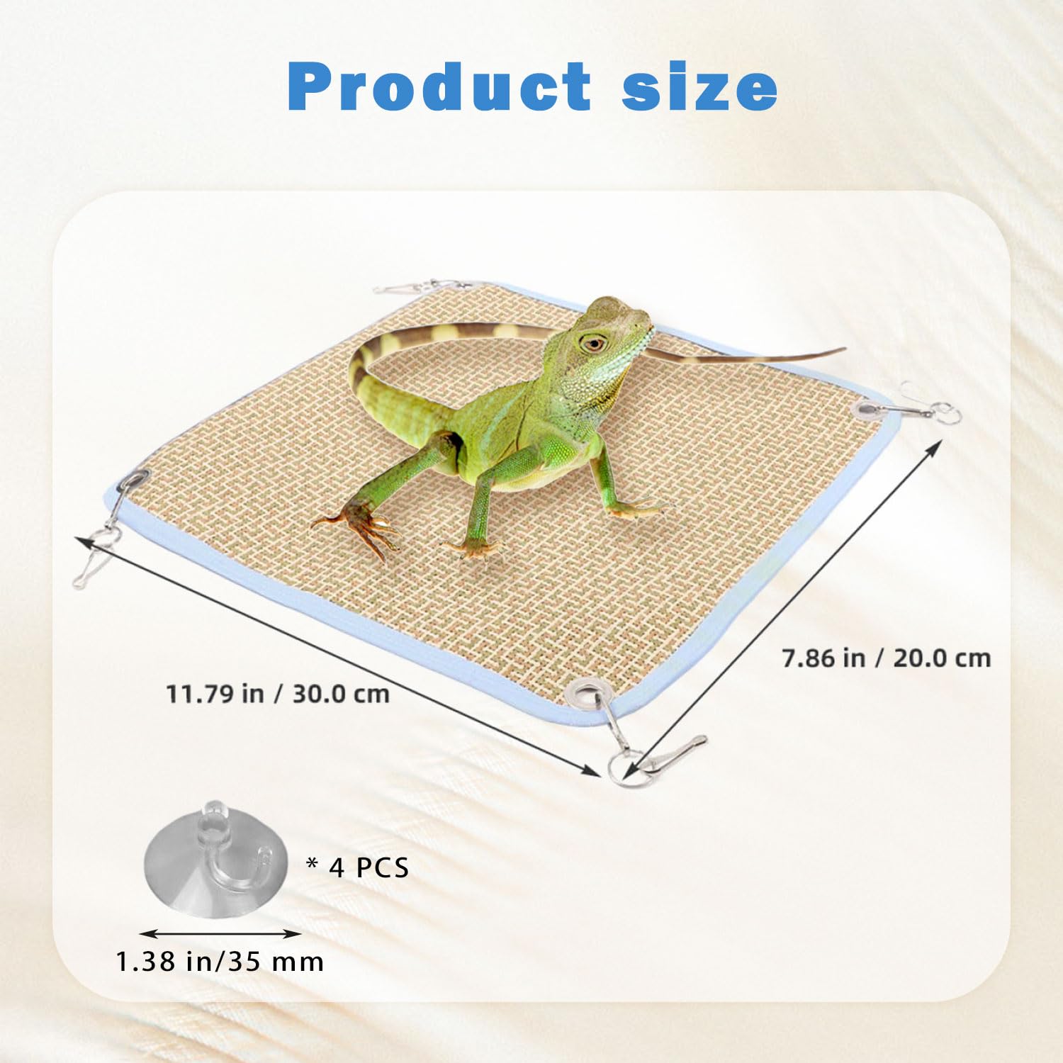 Teladeshx Reptile Hammock Bearded Dragon Sleeping Mat Hammock Suitable For Lguanas, Axolotls, Anoles, Geckos, Snakes, Chameleon