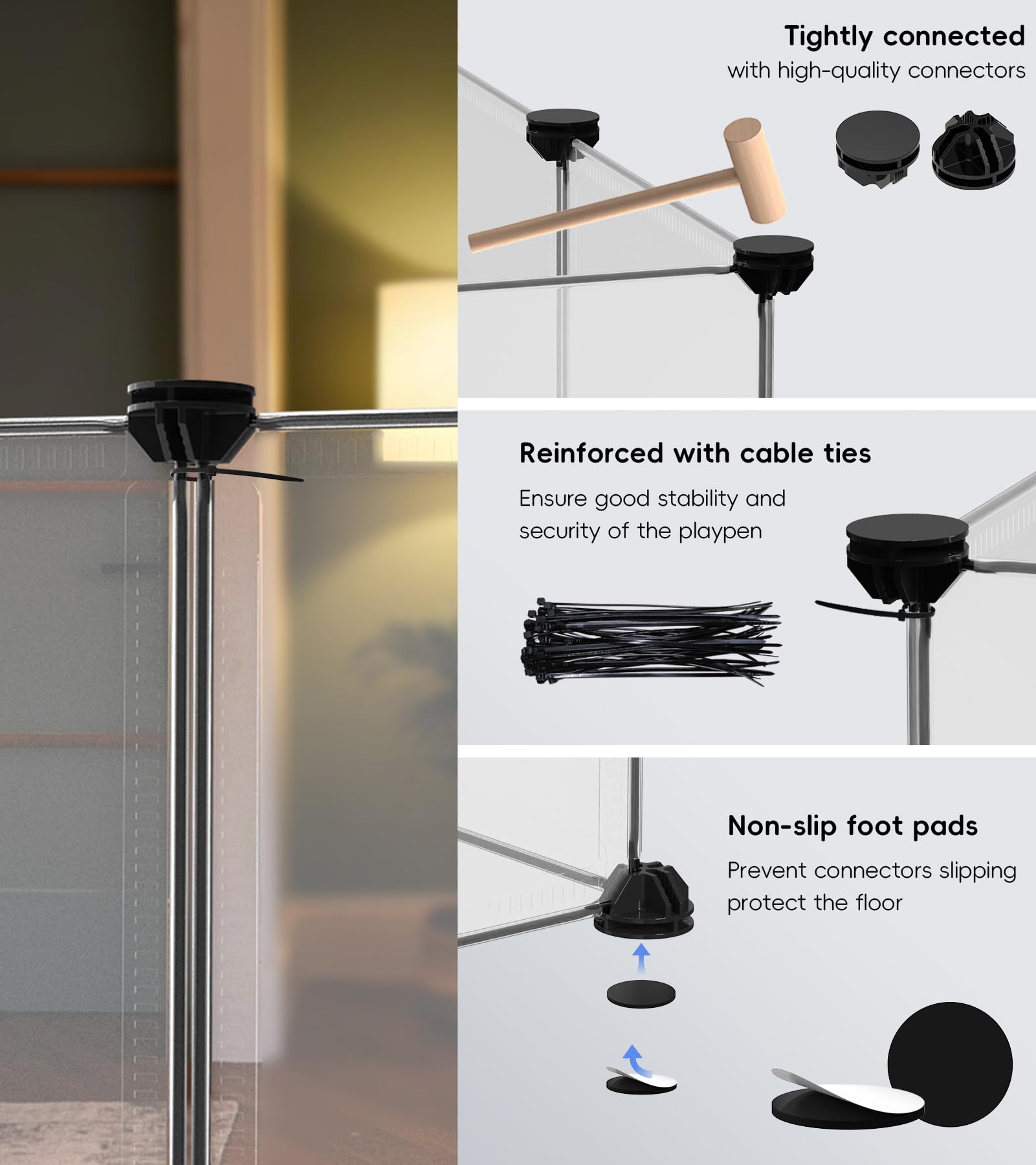 Funhola Small Animal Playpen, Guinea Pig Cages With Waterproof Mat, 12 Panels Pet Playpen For Hamsters, Hedgehog, Indoor Outdoor