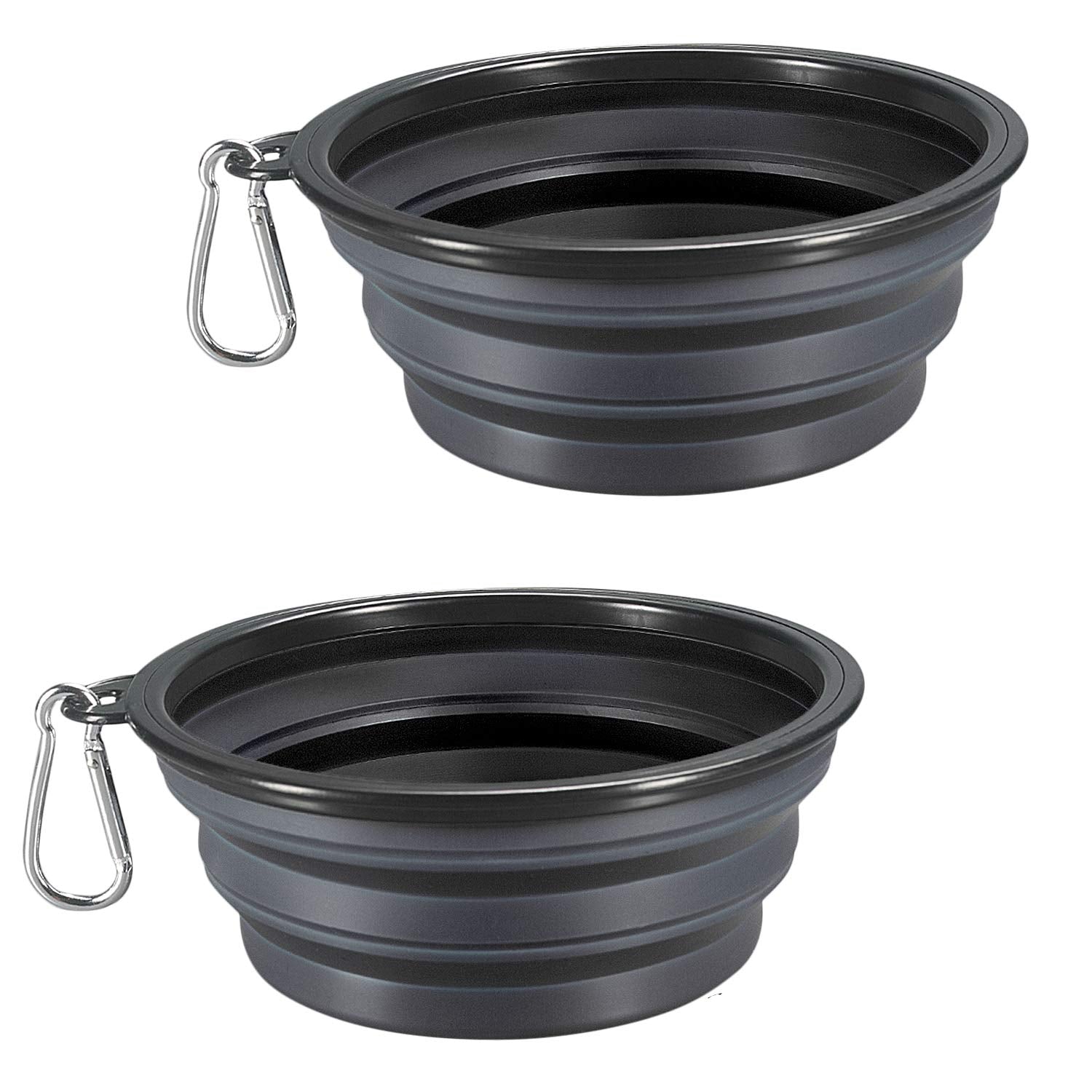 Comsun Collapsible Dog Bowls, 2-Pack Foldable Expandable Cup Dish for Pet Cat Hiking Food Water Feeding Dog Travel Bowl