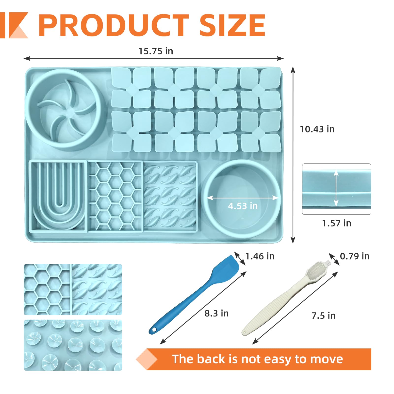 Lick Mat for Dogs Includes Brush and Scraper, Snuffle Mat Silicone Anti-chocking Pet Dish, Non-Slip Dog Licking Bowl Interactive