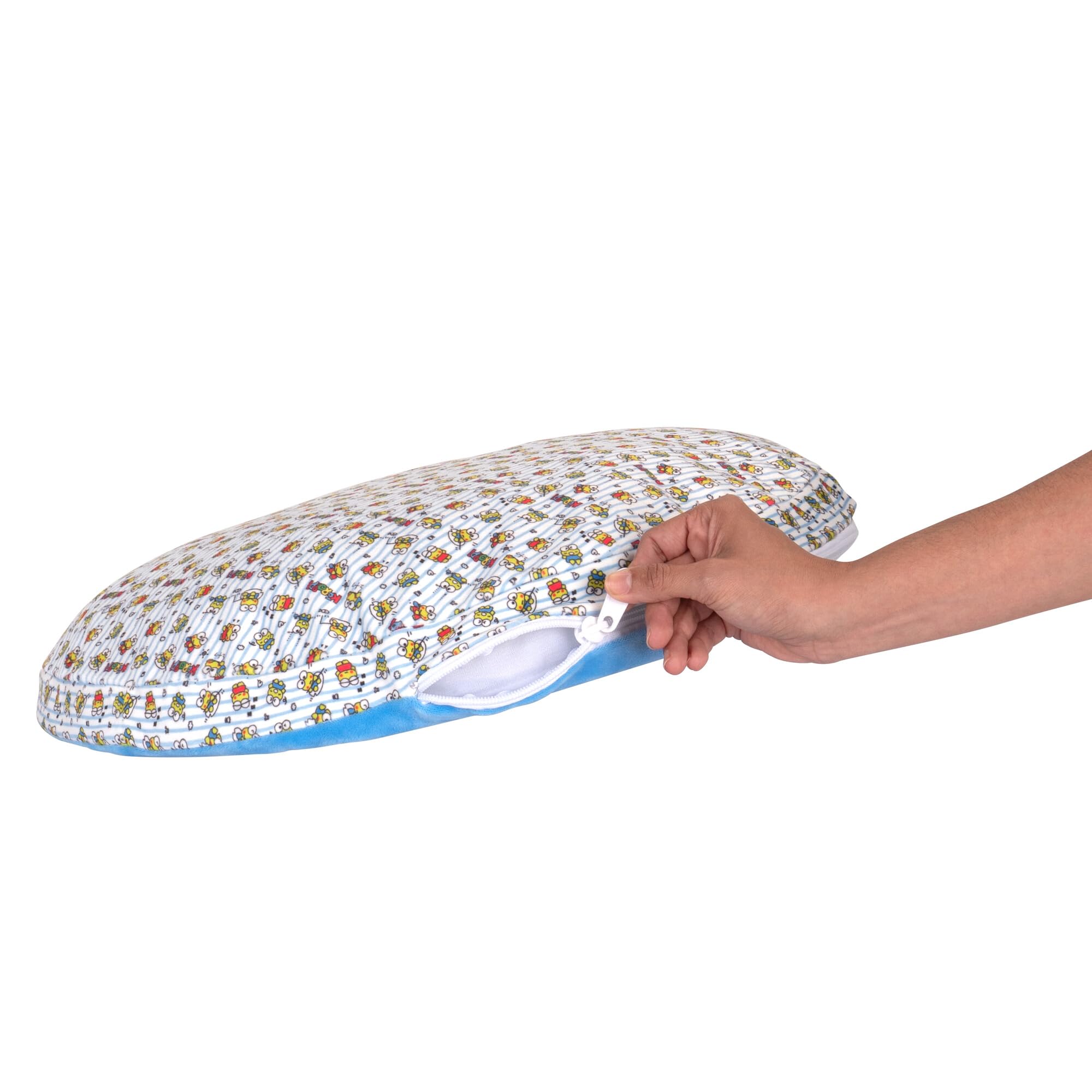 Hello Kitty And Friends Keroppi Bolster Pet Bed - Pet Bolster Bed With Printed Design And Machine Washable Removable Insert - Me