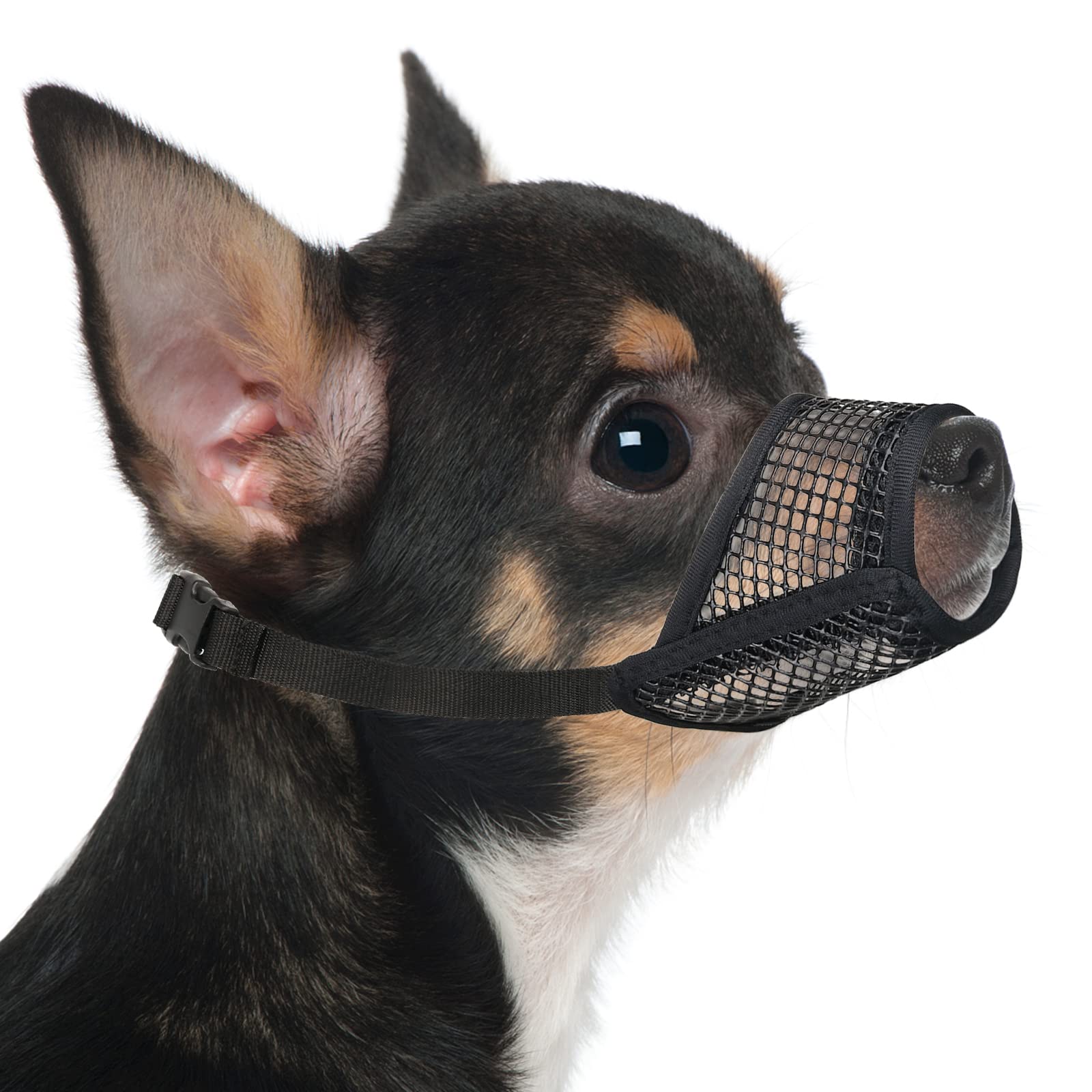 Mayerzon Dog Muzzle, Soft Mesh Muzzles For Small Medium Large Dogs Chihuahua Poodle Husky Labrador Retriever, Breathable Dog Mouth Guard For Biting Chewing Grooming, Allow Panting Drinking