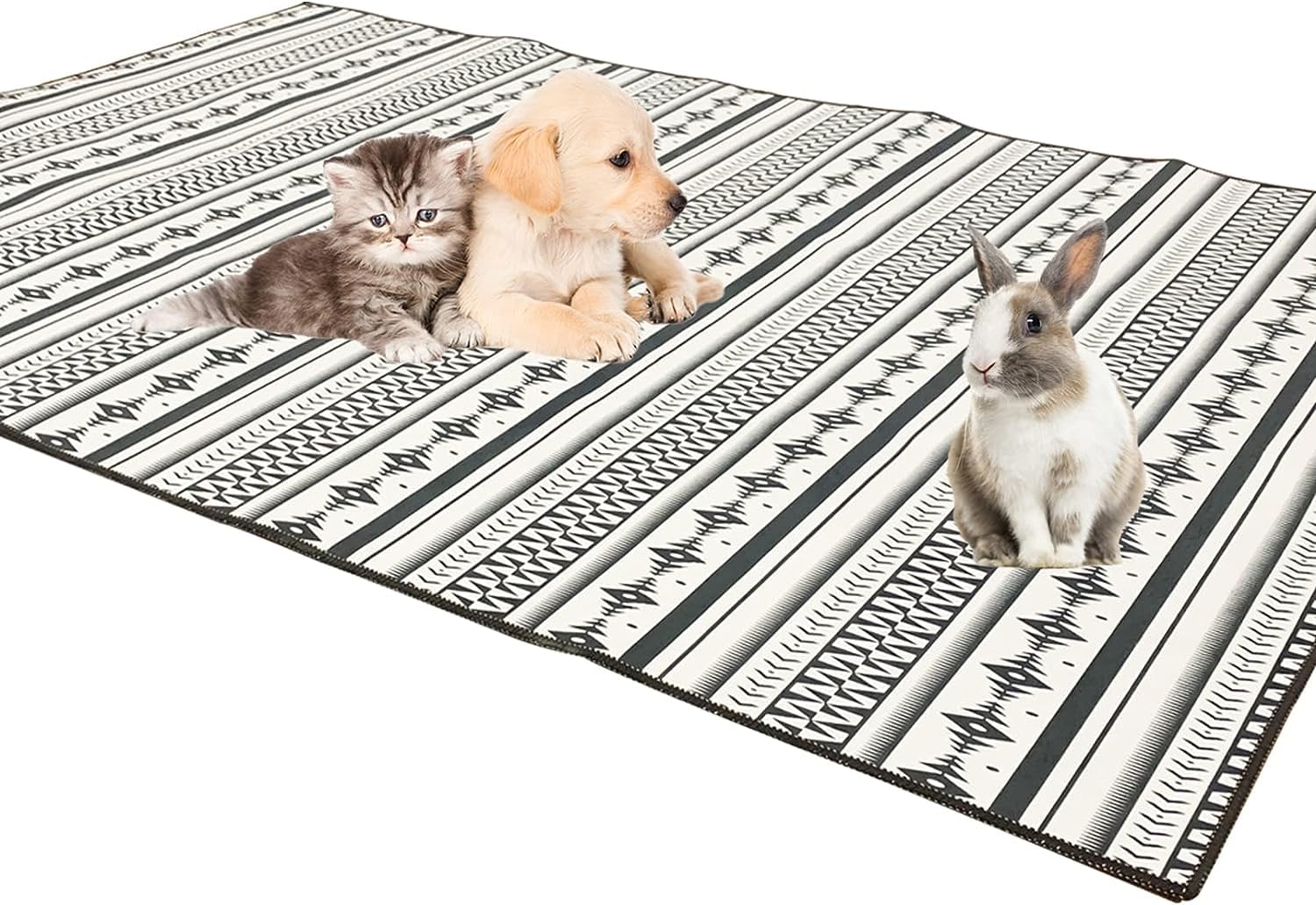 Kathson Washable Pee Pads 79'' X 55'' Non-Slip Rabbit Reusable Mat For Floor Pets Playpen Heavy Absorbency Potty Training Pads F