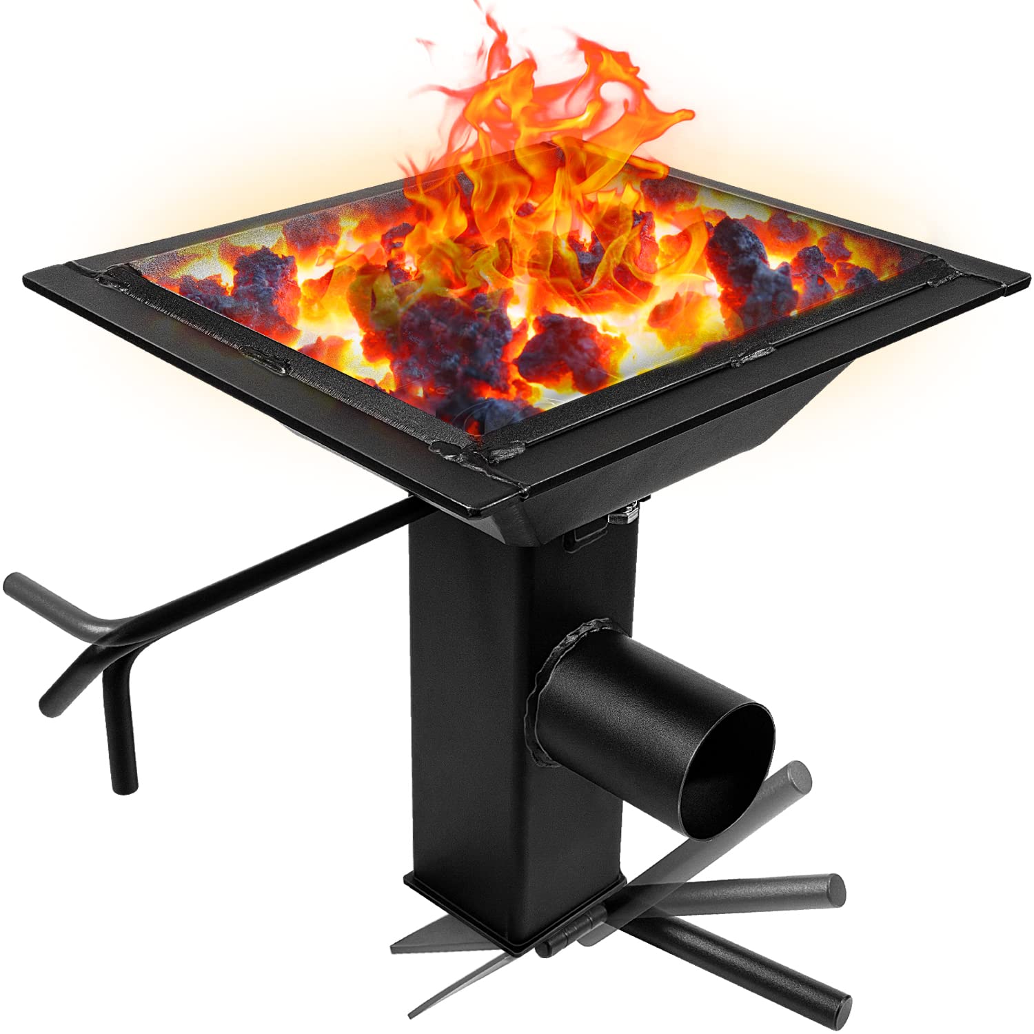 10x12 Inch Welded Blacksmith Firepot 2600F Rated Blacksmiths Welded Coal Forge for Forging Blacksmith Tools Knife Making Farrie