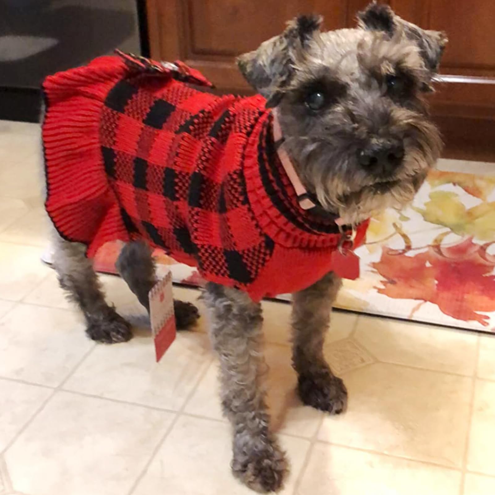 Kyeese Valentines Day Dog Sweaters Dress Pink Heart Design Dogs Sweaters Pet Christmas Outfit With Leash Hole Pet Sweater Pet Cl