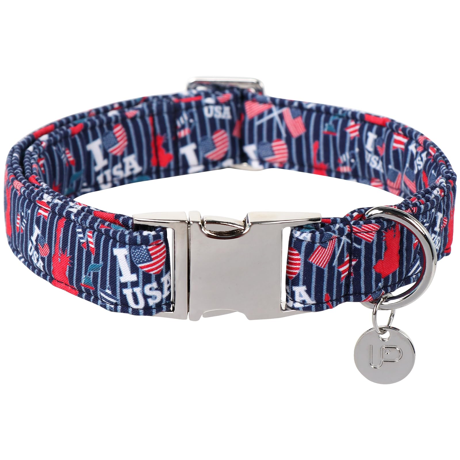 Patriotic Dog Collar, 4Th Of July Dog Collar, American Flag Collar For Puppy Boy Girl Dog Or Cat, Comfortable Summer Collar With