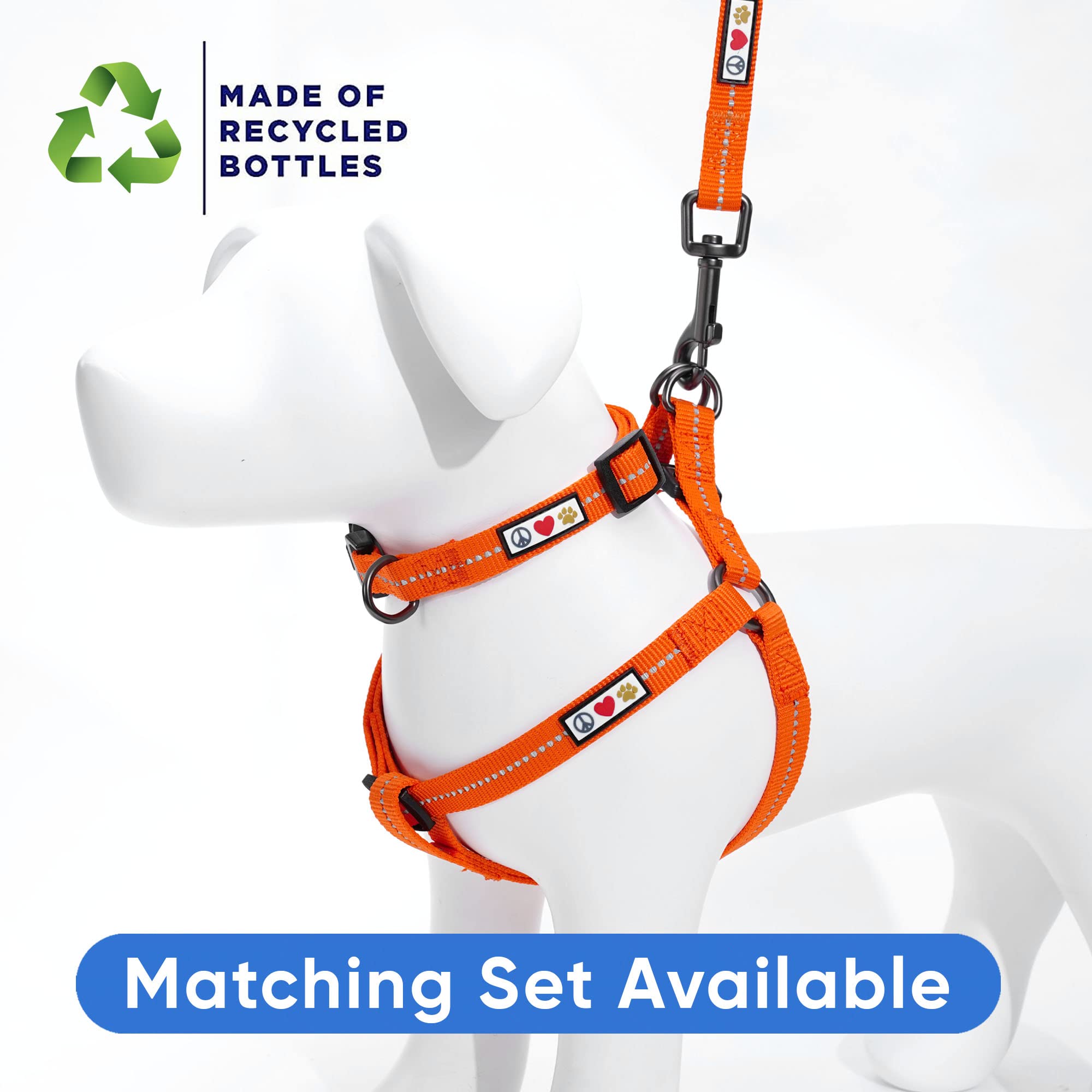 Pawtitas Recycled Dog Harness With Reflective Stitched A Puppy Harness Made From Plastic Bottles Collected From Oceans Large Ora