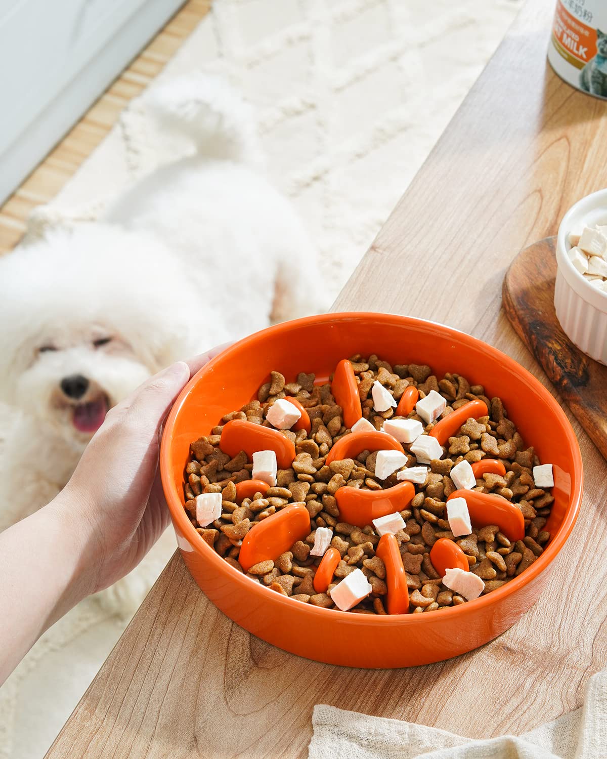 LE TAUCI Dog Bowls Slow Feeder Ceramic, 1.5 Cups Slow Feeding Dog Bowl Small Medium Breed, Puppy Slow Feeder Bowl for Fast Eater