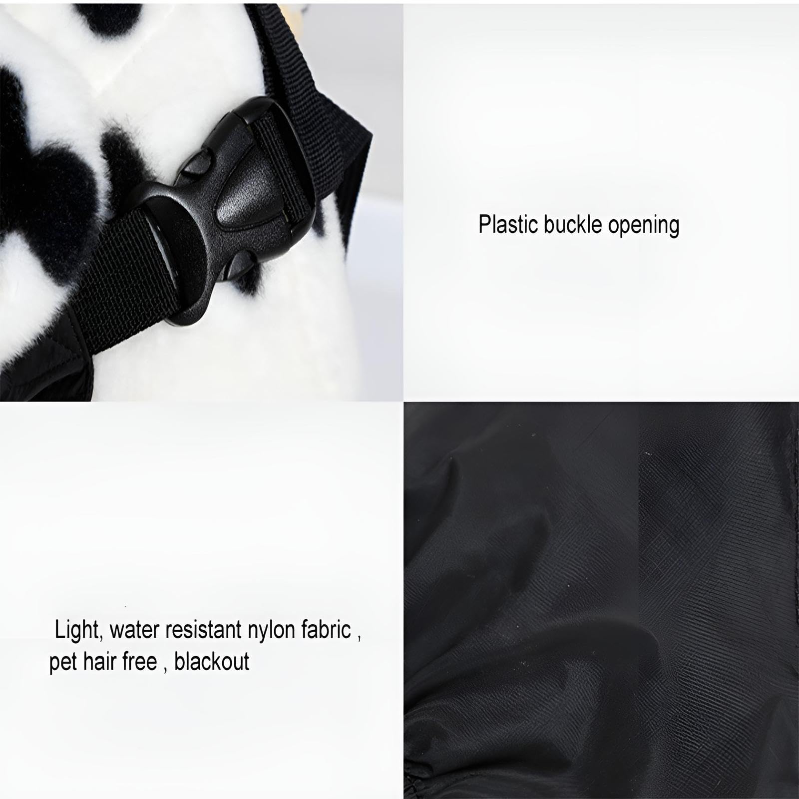 Delifur Dog Muzzle Pet Eye Cover Dog Blindfold Thunder Cap For Dogs Eye Mask Nylon Shading For Grooming Anti Car Sickness Adjustable(Xl)