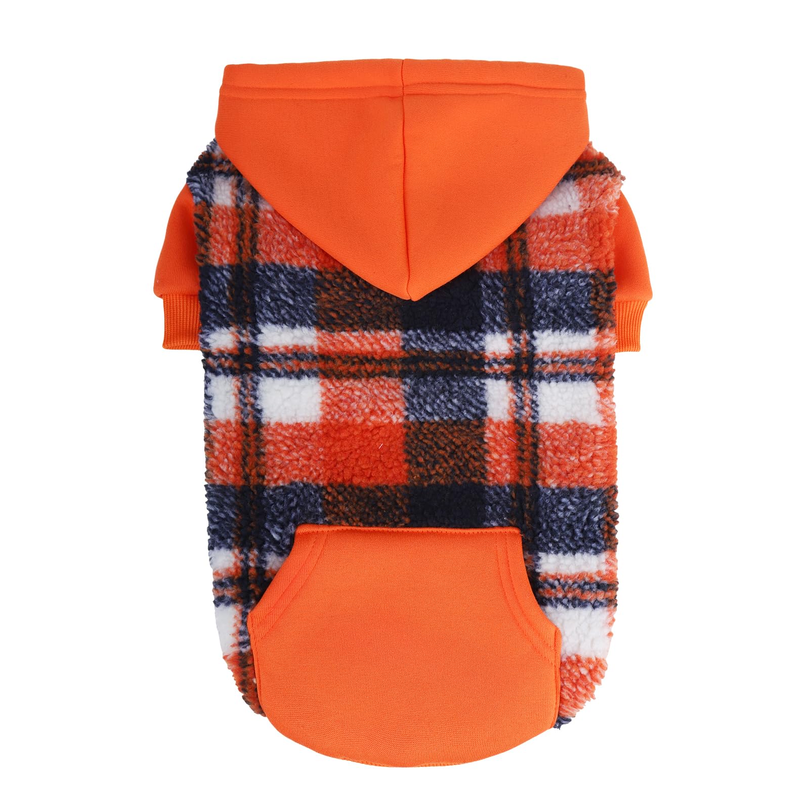 PUPTECK Dog Hoodie Puppy Sweatshirt Warm Dog Sweater Winter Clothes Cold Weather Coats for Small Medium Large Dogs, Orange, XS