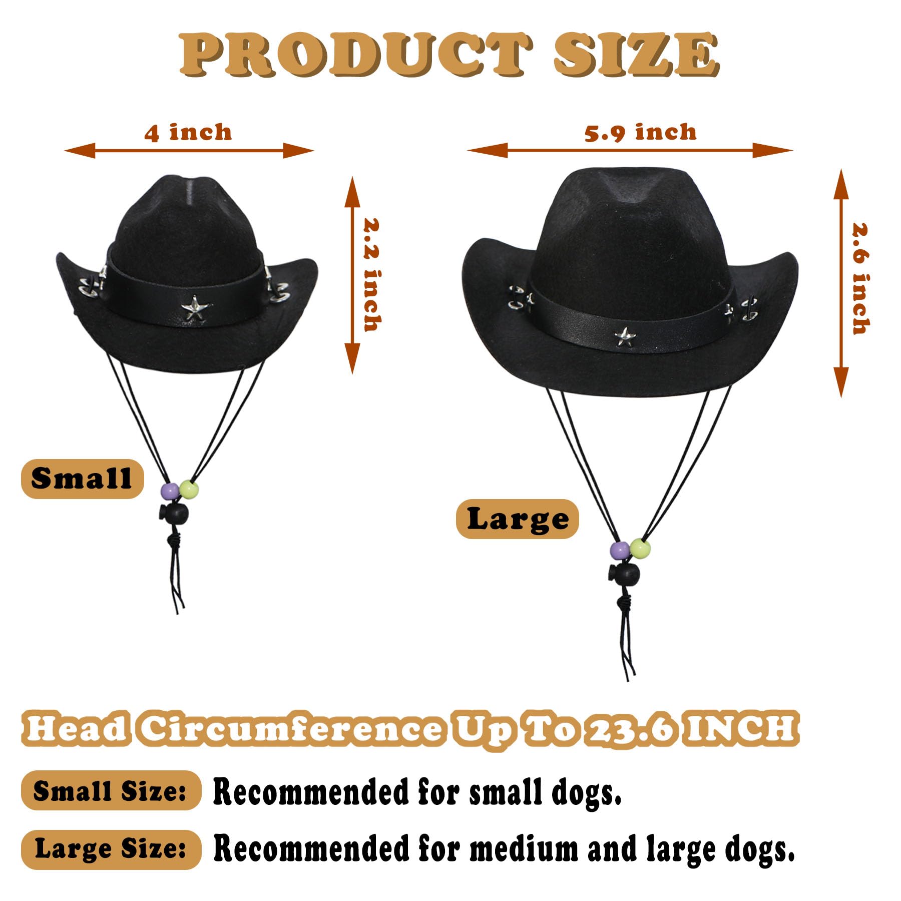 Goyoswa Dog Halloween Costumes, Dog Cowboy Costume Halloween Pet Cowboy Hat Bandana Scarf For Small Medium Large Dogs Pets (Blac