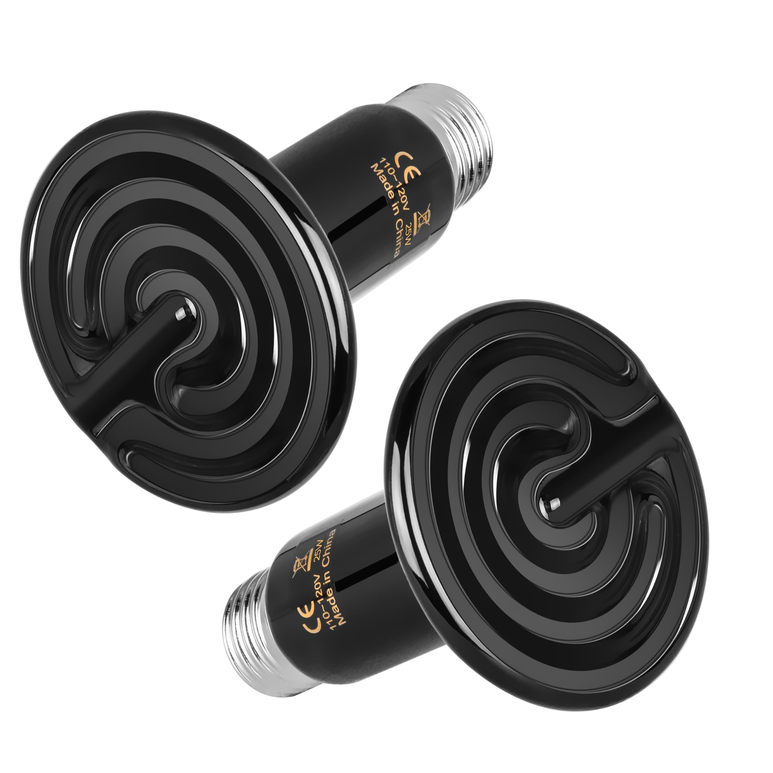 HealSmart 25W Reptile Heat Lamp Ceramic Heat Emitter, No Light Emitting Heat Bulbs, Suitable for Snake/Lizard/Spider, Plant Grow