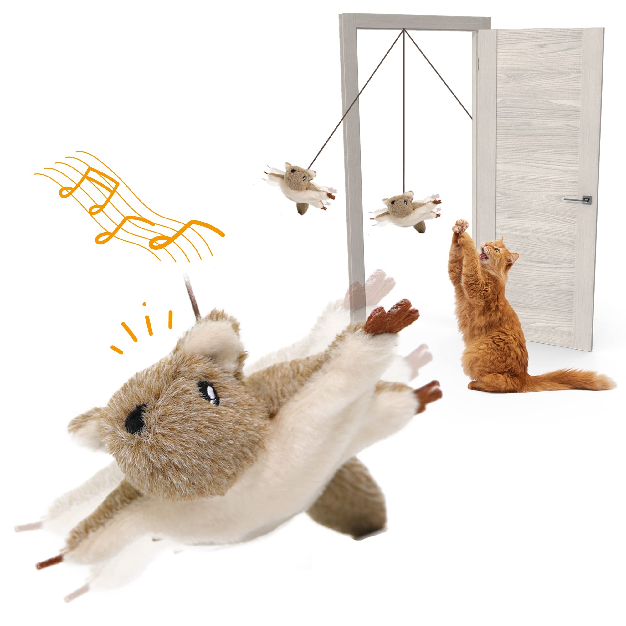 PETFUTURE Cat Toys for Bored Indoor Cats, Cat Bat Wings with Catnip for Cats, USB Rechargeable Motion Activated Kitten Toys, Int