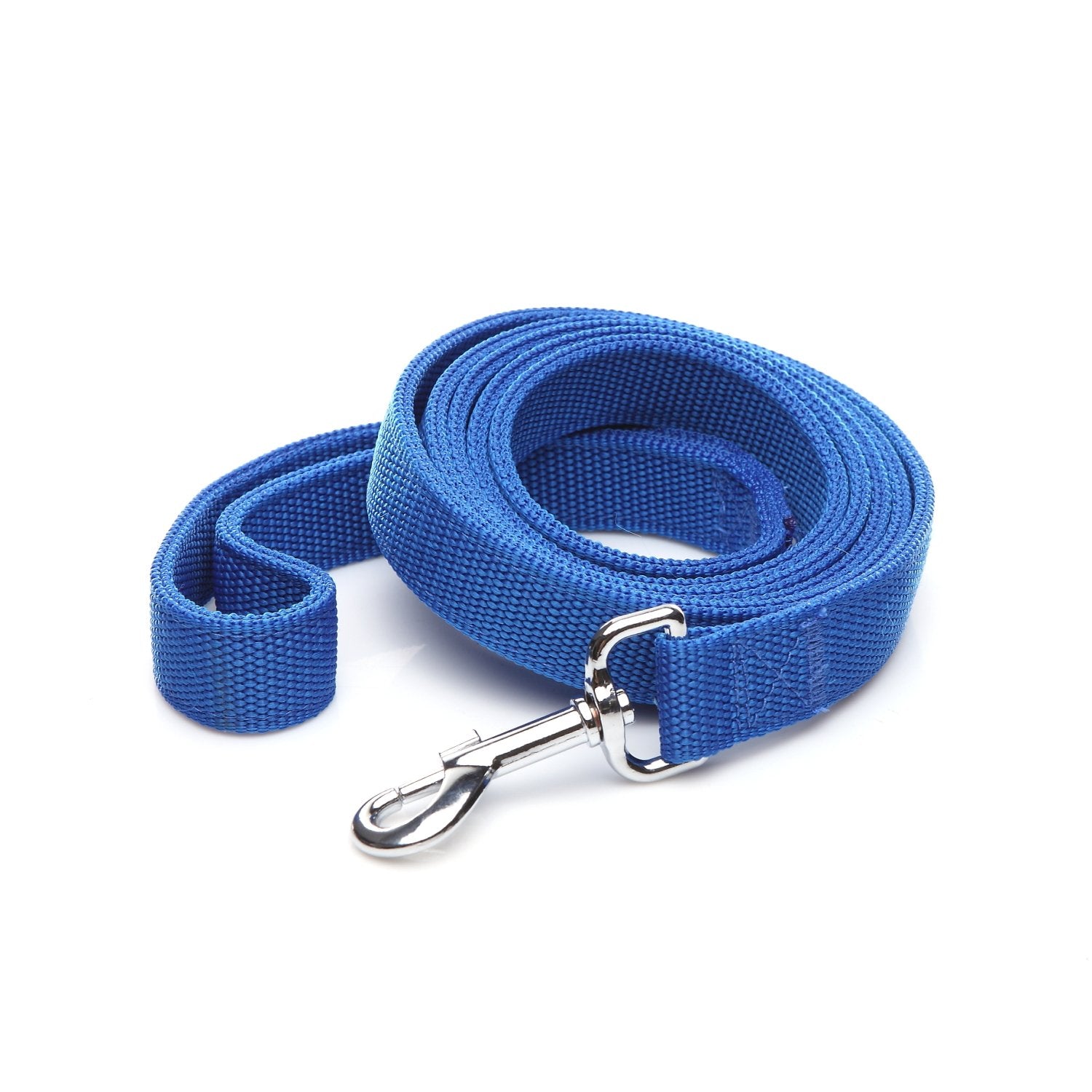 Strong Nylon Dog Leash With 2-Layer, 4 Ft/ 6 Feet Long, 1 Inch Wide For Medium Large Dogs (1'' X 5 Ft, Blue)
