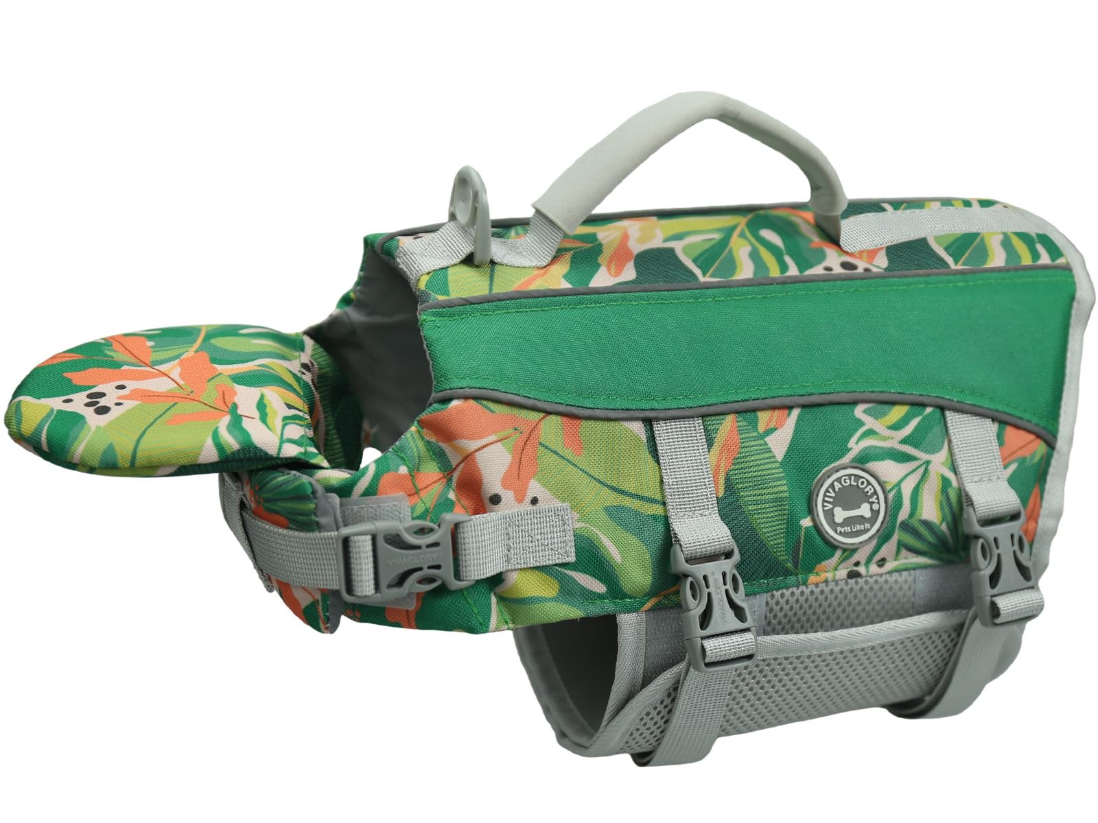 Vivaglory Dog Life Jacket With Removable Front Float, Life Vest With Reflective Trims & Extra Padding For Swimming & Boating, Floral, Xxs