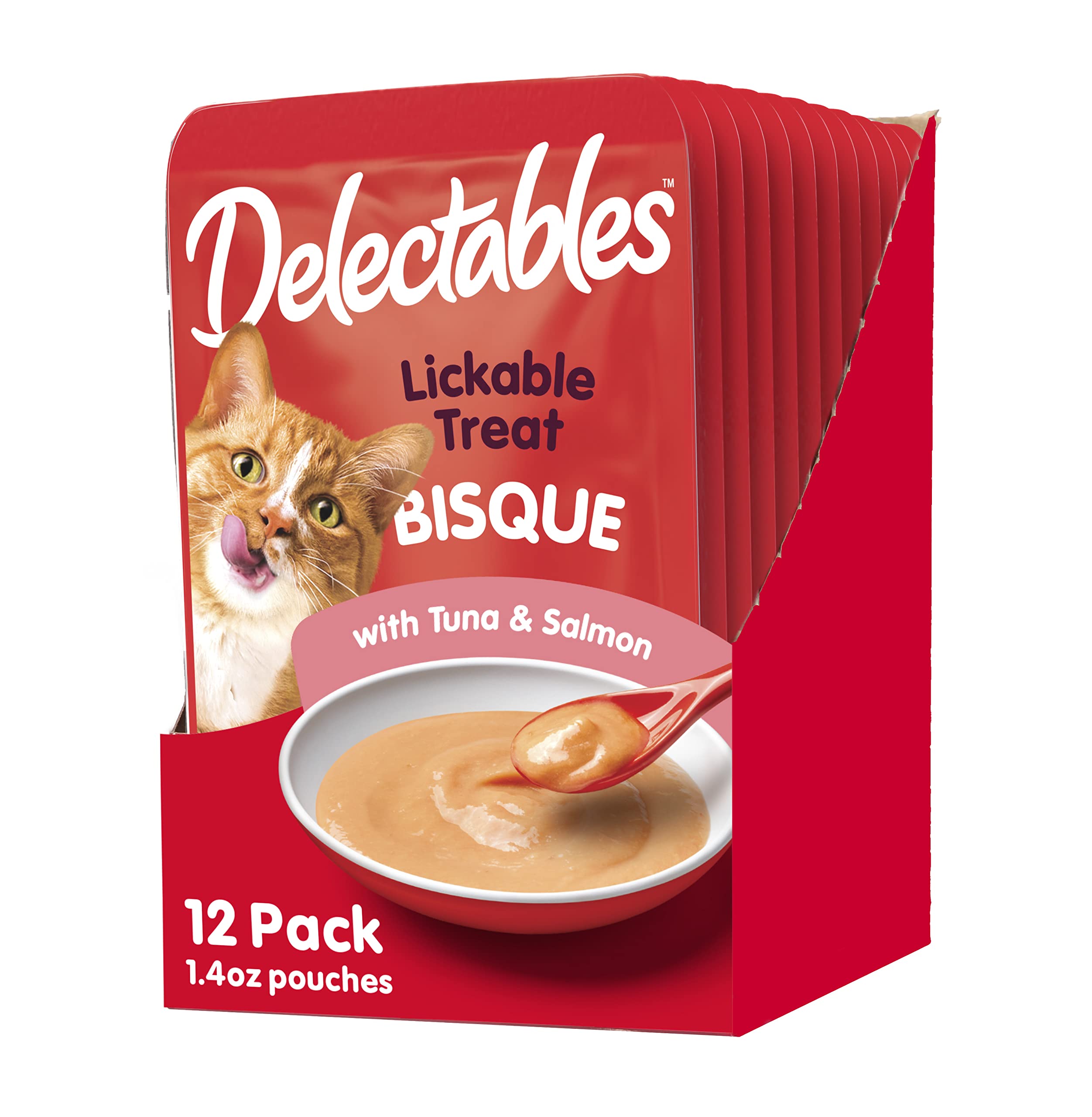 Hartz Delectables Bisque Tuna & Salmon Lickable Wet Cat Treats, 12 Count