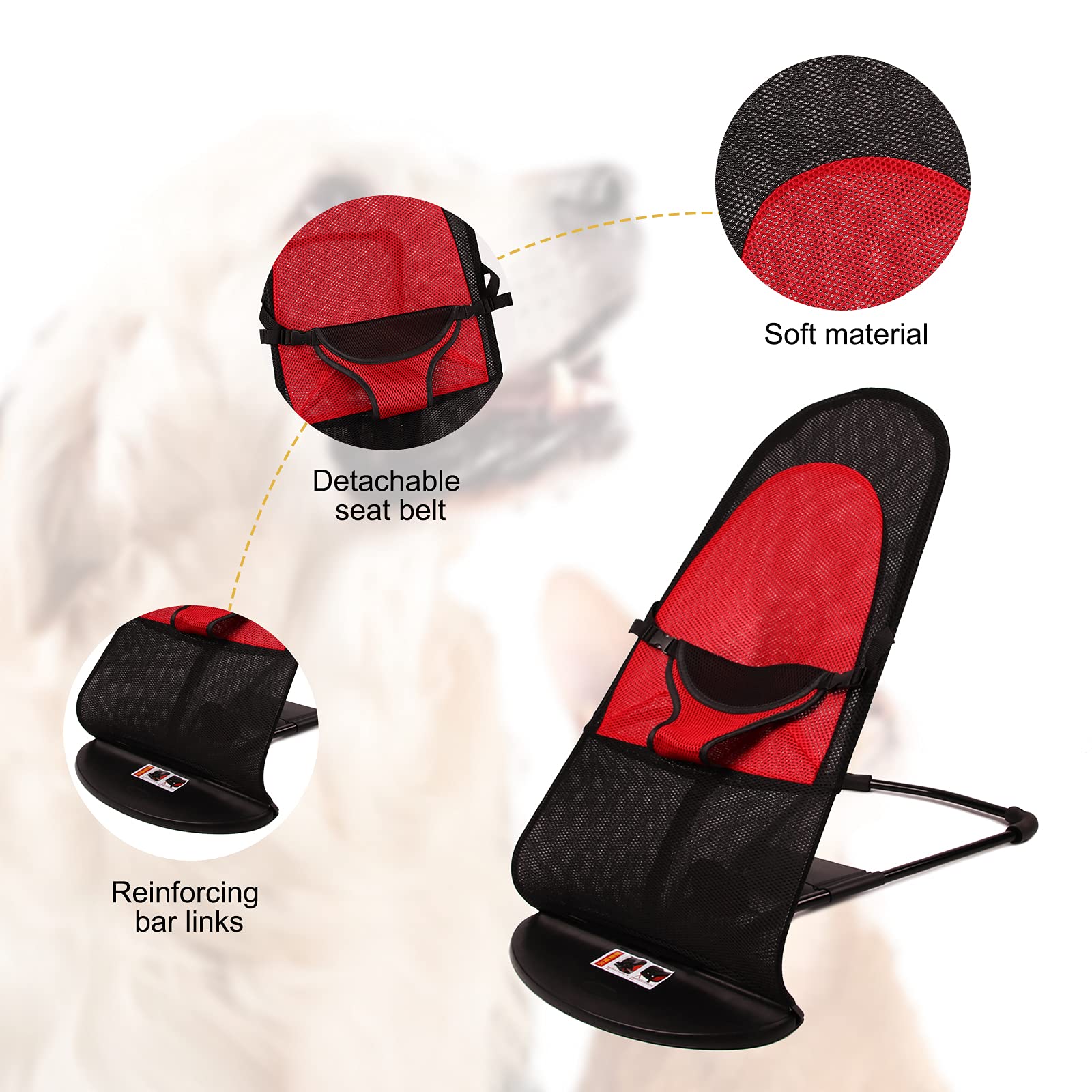 Ngiftey Dog Rocking Chair, Portable Cat Rocking Chair, Pet Dog Bed Cat Sofa, Foldable Rocking Chair Small Pet Rocker For Pets Up