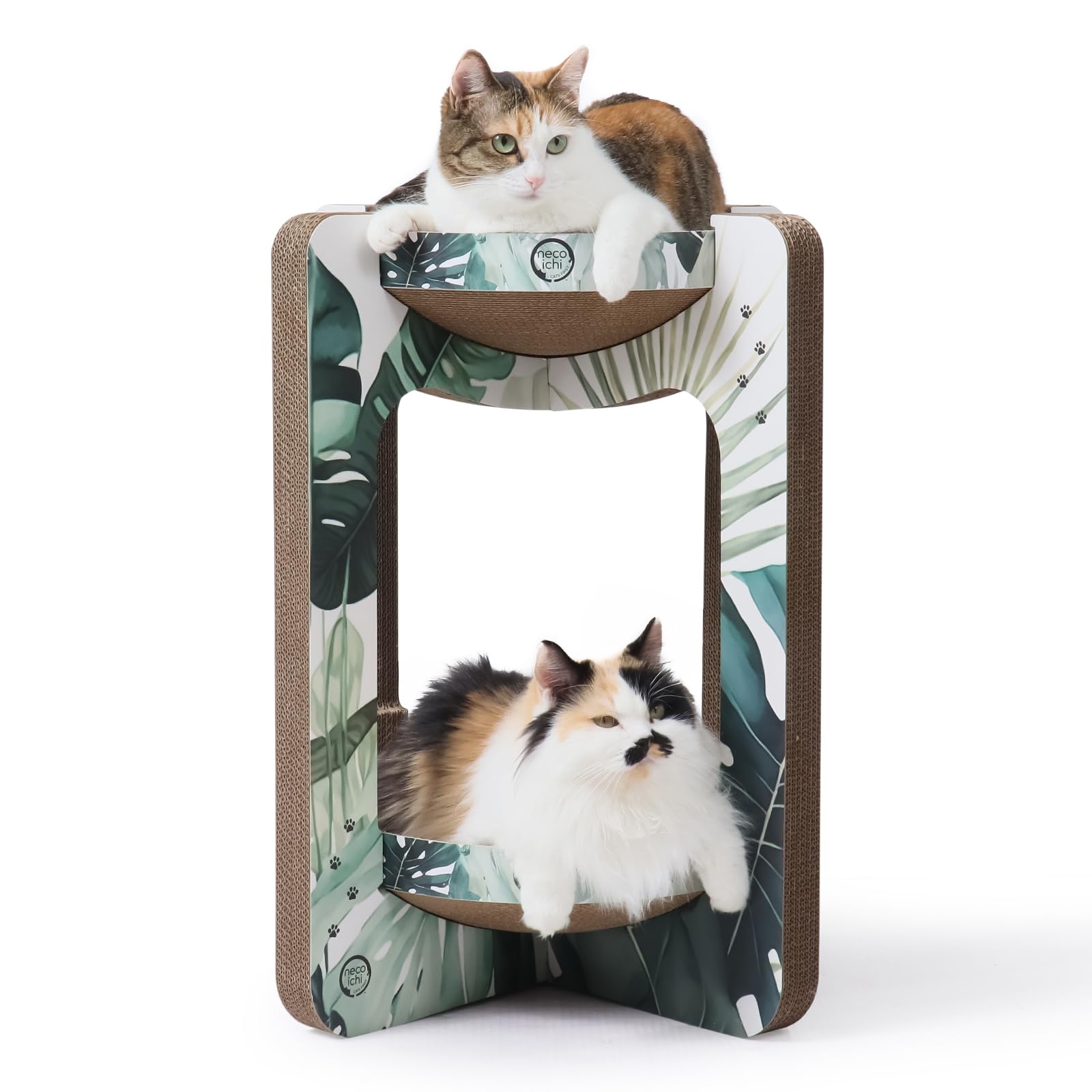 Necoichi Cat Scratcher Tower for Indoor Cats - Cat Scratching Post Lounger with Reversible Usability and Extra Comfort for Loung