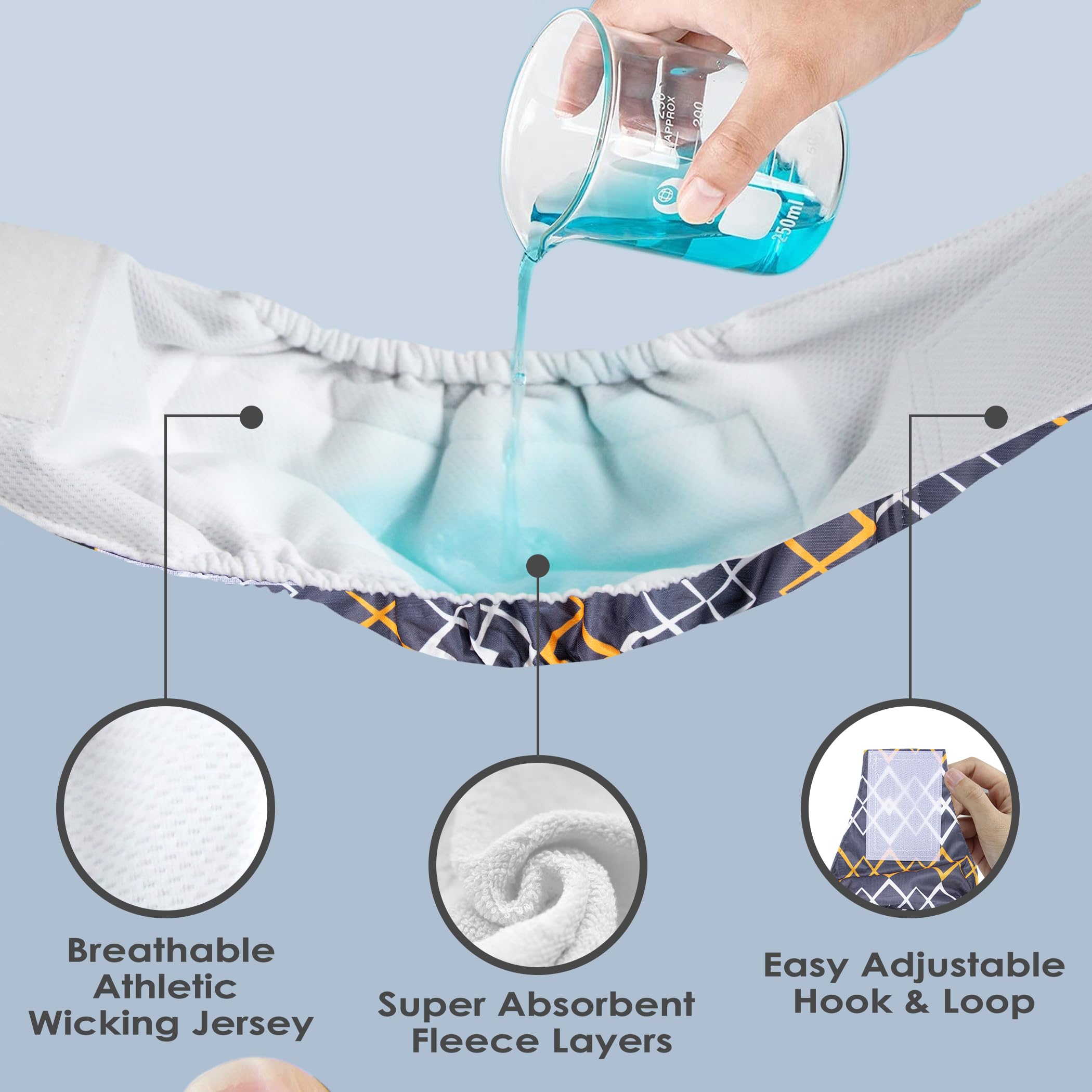 Wegreeco Washable Male Dog Belly Band (Stylish Pattern)- Pack Of 3 - Washable Male Dog Belly Wrap, Dog Diapers Male (Black Geometric, Small)