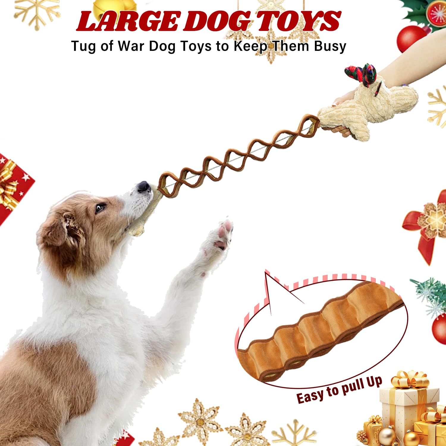 Cneeeeeb Dog Toys Deer Squeaky Interactive Puppy Teething Chew Toy With Crinkle Sound Paper Tail Stuffed Pp Cotton,Keep Them Bus