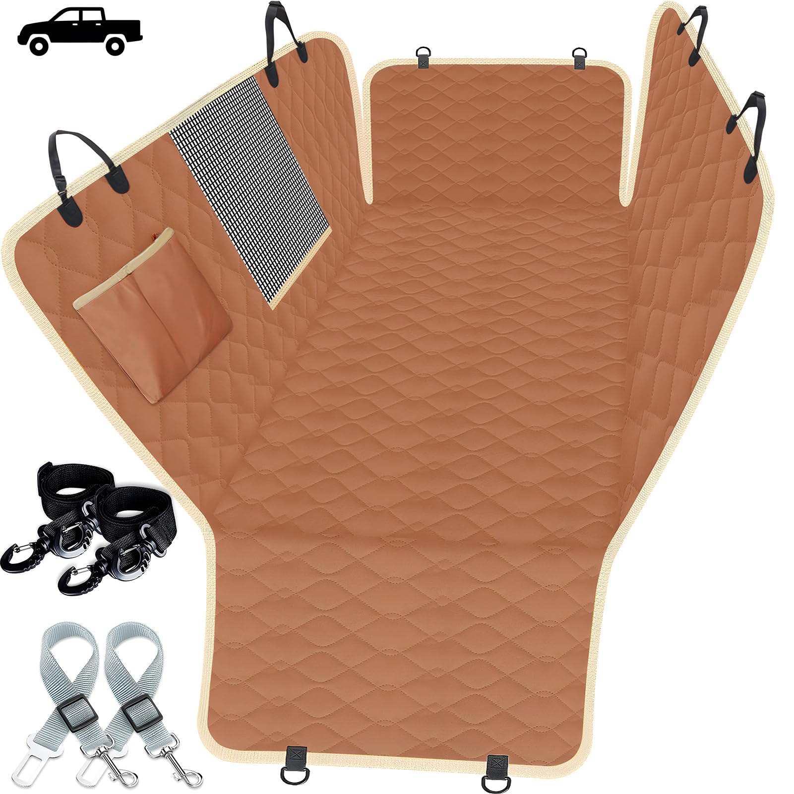 Lassie XL Truck Dog Seat Cover Back Seat, Dog Car Hammock for Large SUV and Trucks Compatible with F150 F250/Chevrolet Silverado