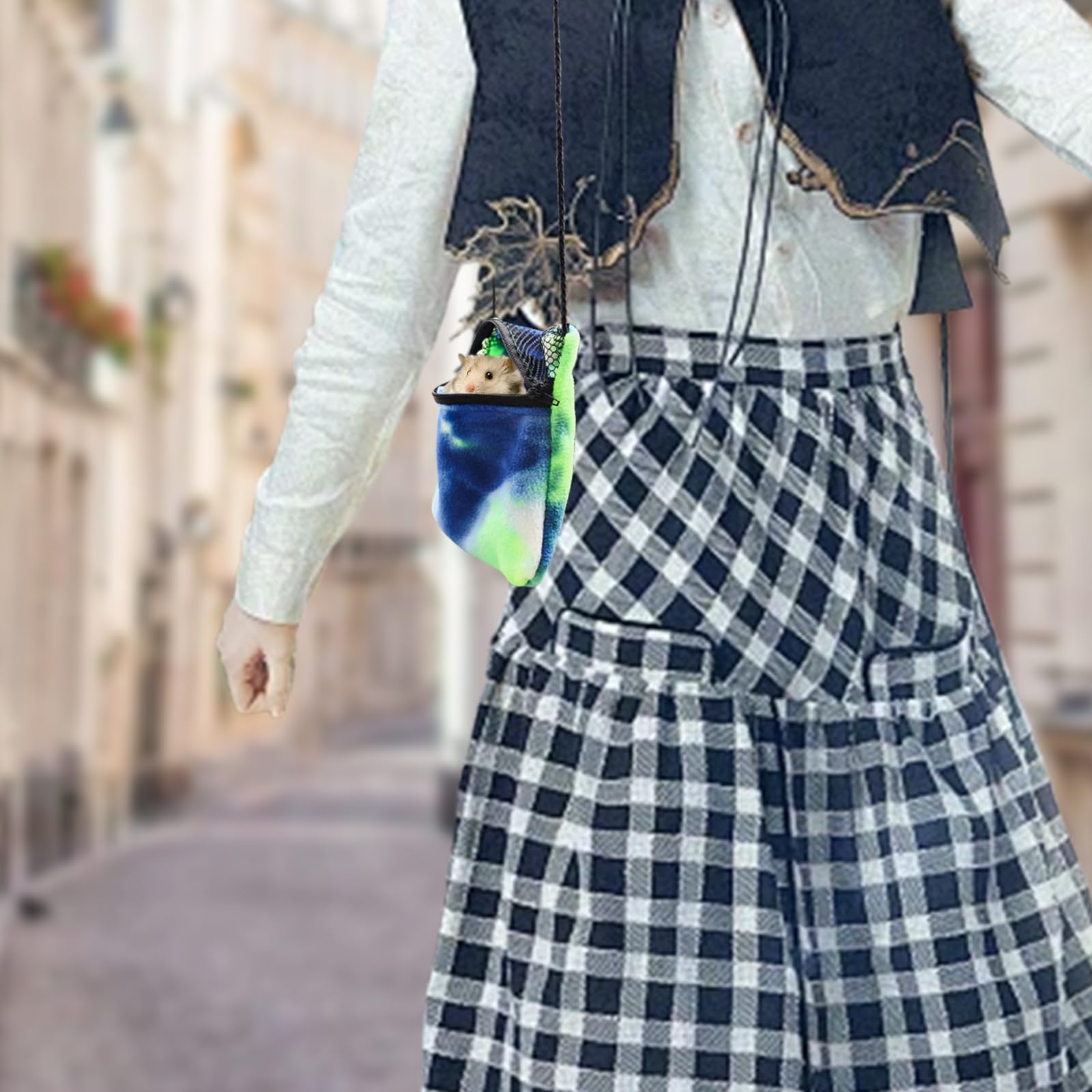 2 Packs Pet Bonding Pouch, Colorful Small Animal Carrier With Breathable Mesh Window, Pet Travel Carrier Accessories For Gerbils