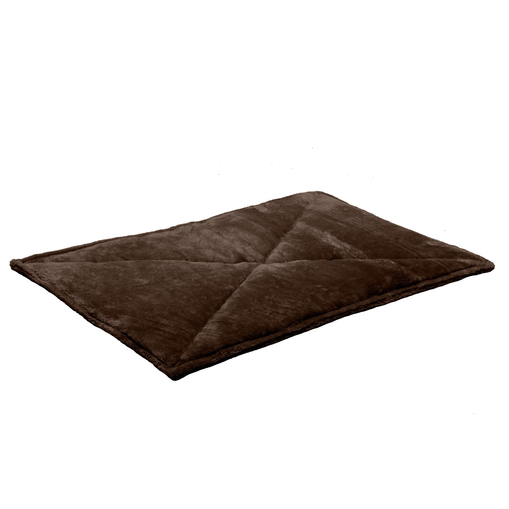 Furhaven Thermanap Self-Warming Cat Bed For Indoor Cats & Large/Medium Dogs, Washable & Reflects Body Heat - Quilted Faux Fur Reflective Bed Mat - Espresso, Large
