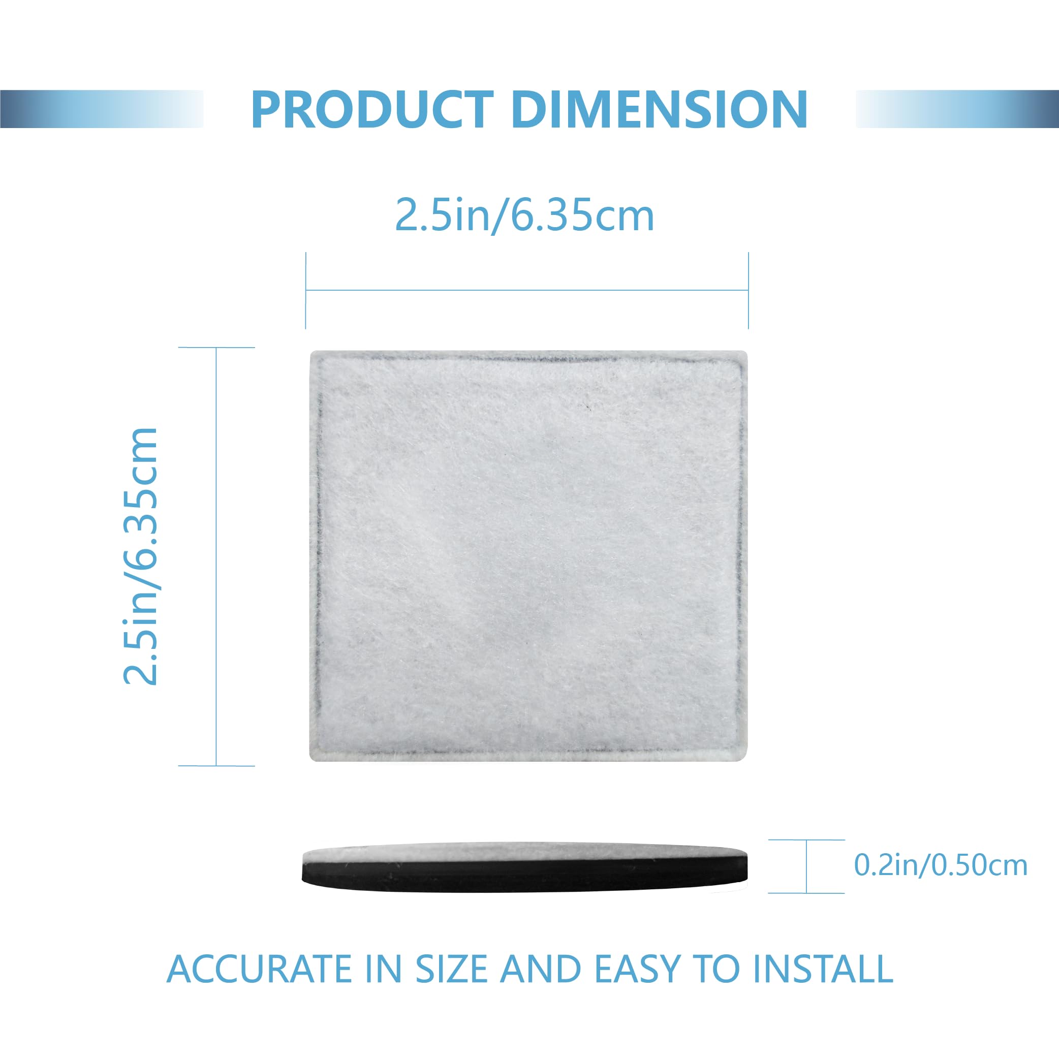 Toggath 12 Pack Cat Water Fountain Replacement Charcoal Filters Square Compatible With Petsafe Premier Pet Fountain Filters 2.5