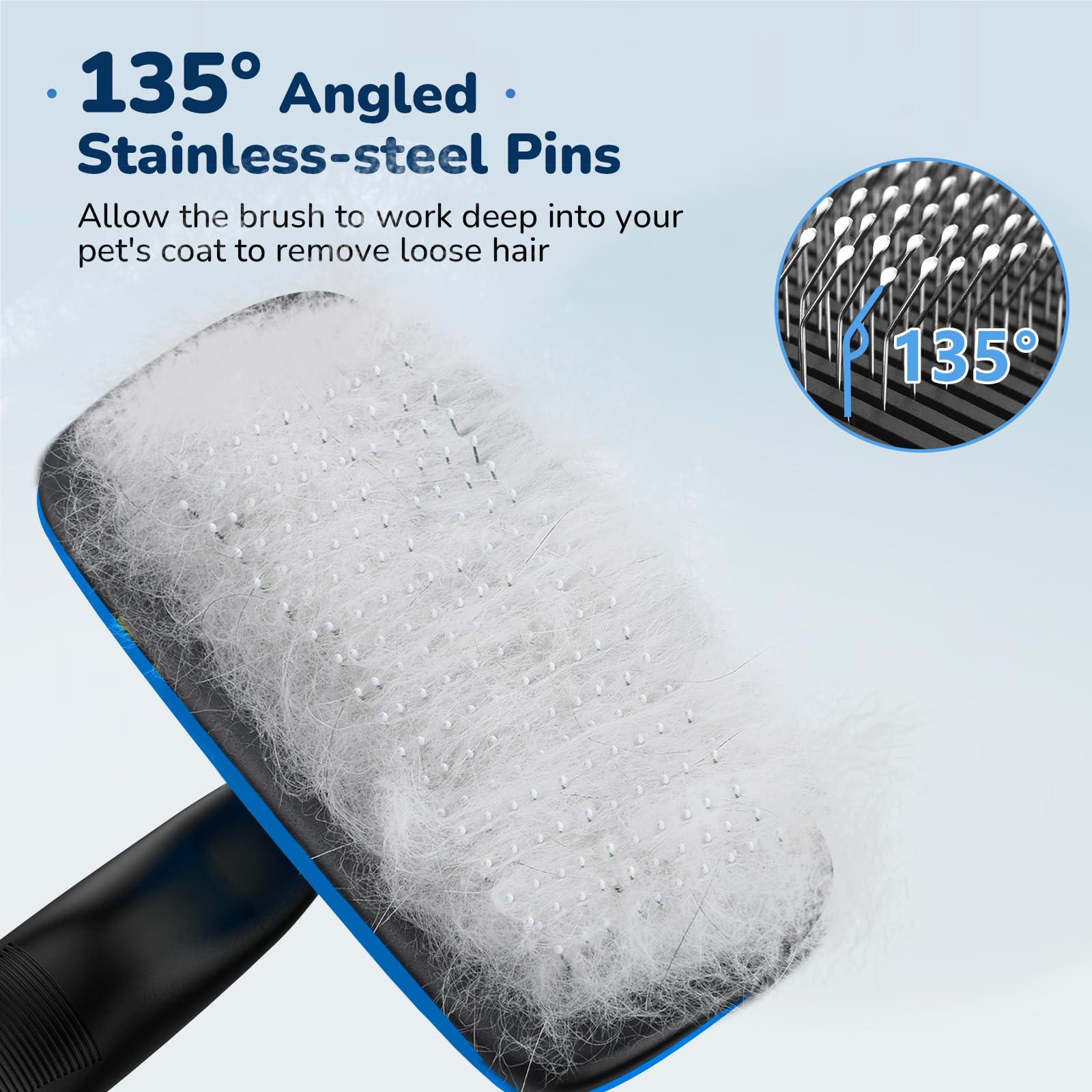 Pecute Self-Cleaning Slicker Brush For Dogs, Cats, Lightweight Dog Brush For Shedding Massaging Grooming, Cat Brush Gently Remov