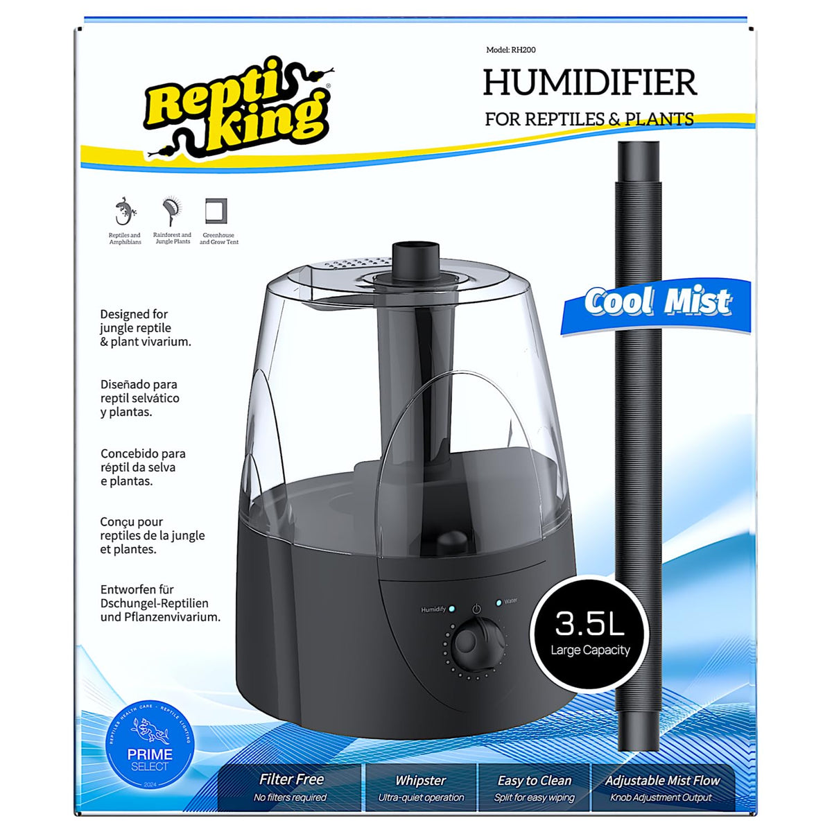 Reptile Fogger, Terrarium Humidifier, Plant Humidifier, Fog Machine Mister For Reptiles And Plants Vivarium, 3.5L Large Capacity