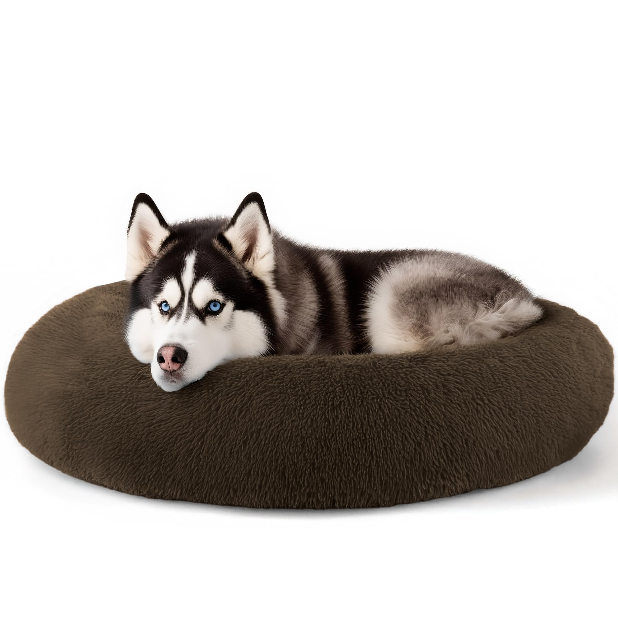 Extra Large Dog Beds, 36 Inch Human Dog Anxiety Relief Comfort Bed, Indestructible & Chew Proof Pet Beds (Coffee)