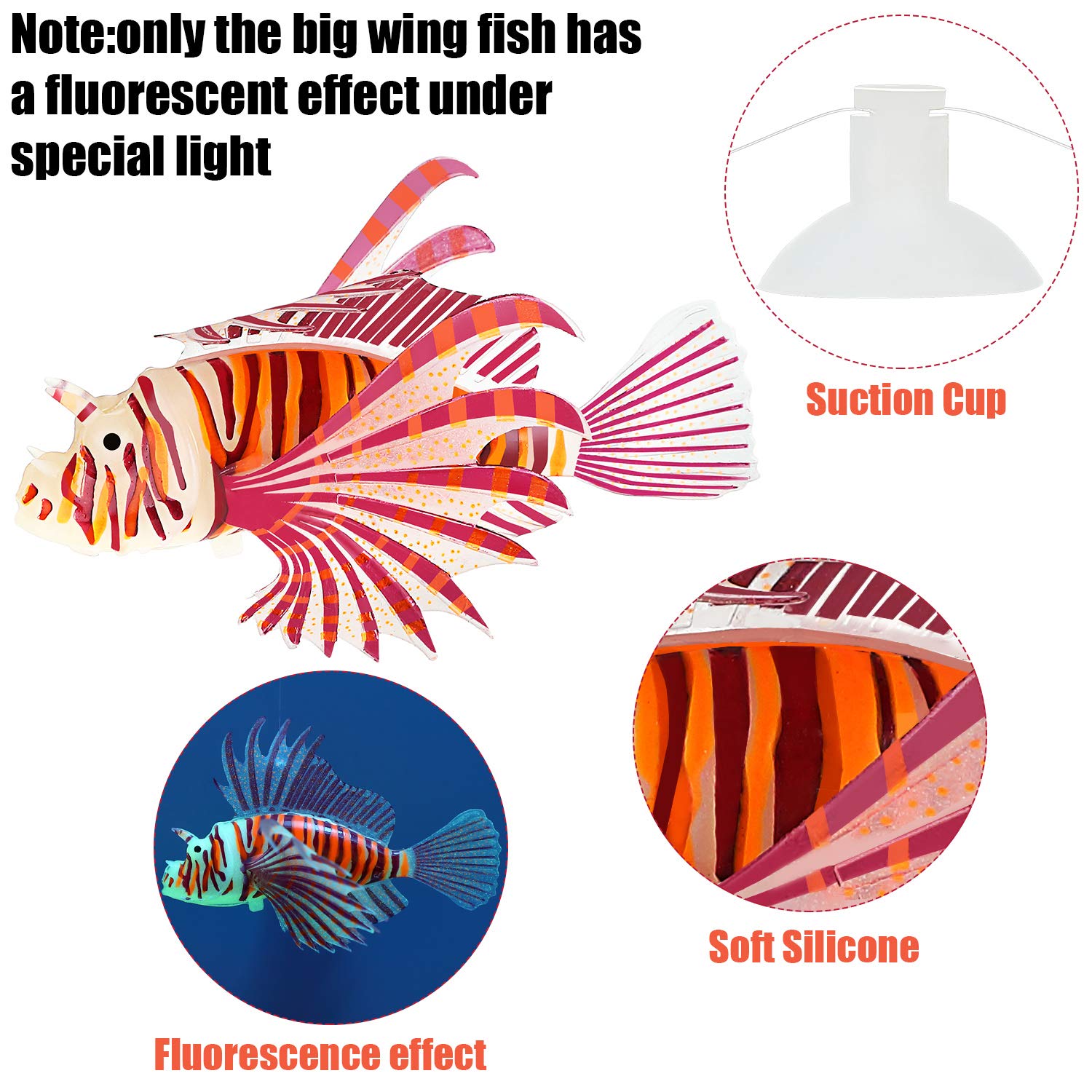 Weewooday 7 Pieces Artificial Fish Colorful Fake Fish Glowing Effect Aquarium Decor Floating Ornament for Tank Decoration(Classi