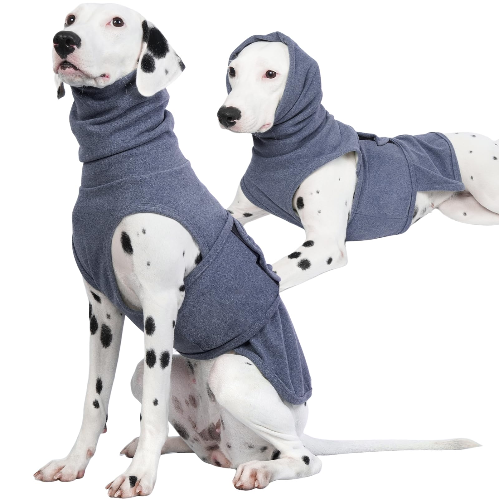 Rozkitch Dog Anxiety Vest Calming Jacket With Hoodie Soft Dog Ears Cover, Warm Vest With Ear Wrap For Fireworks Travel Vet Visit