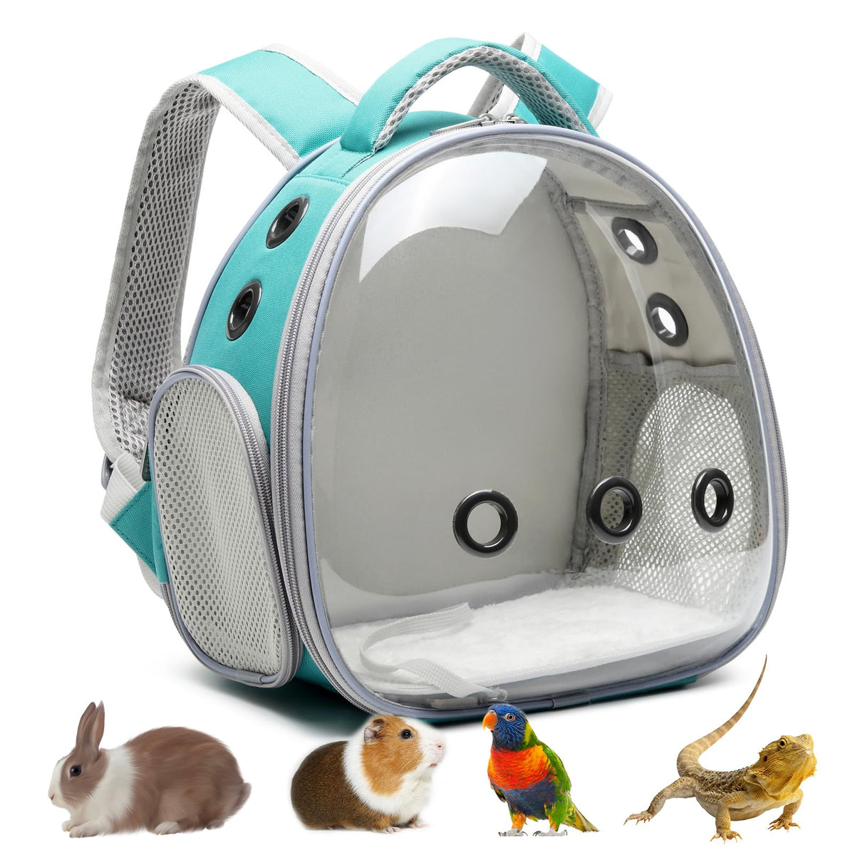Ioview Portable Travel Pet Backpack Carrier Hamster Bag Guinea Pig Bird Small Dog Cat Turtle Rabbit Cage Rabbit Guinea Pig Squir