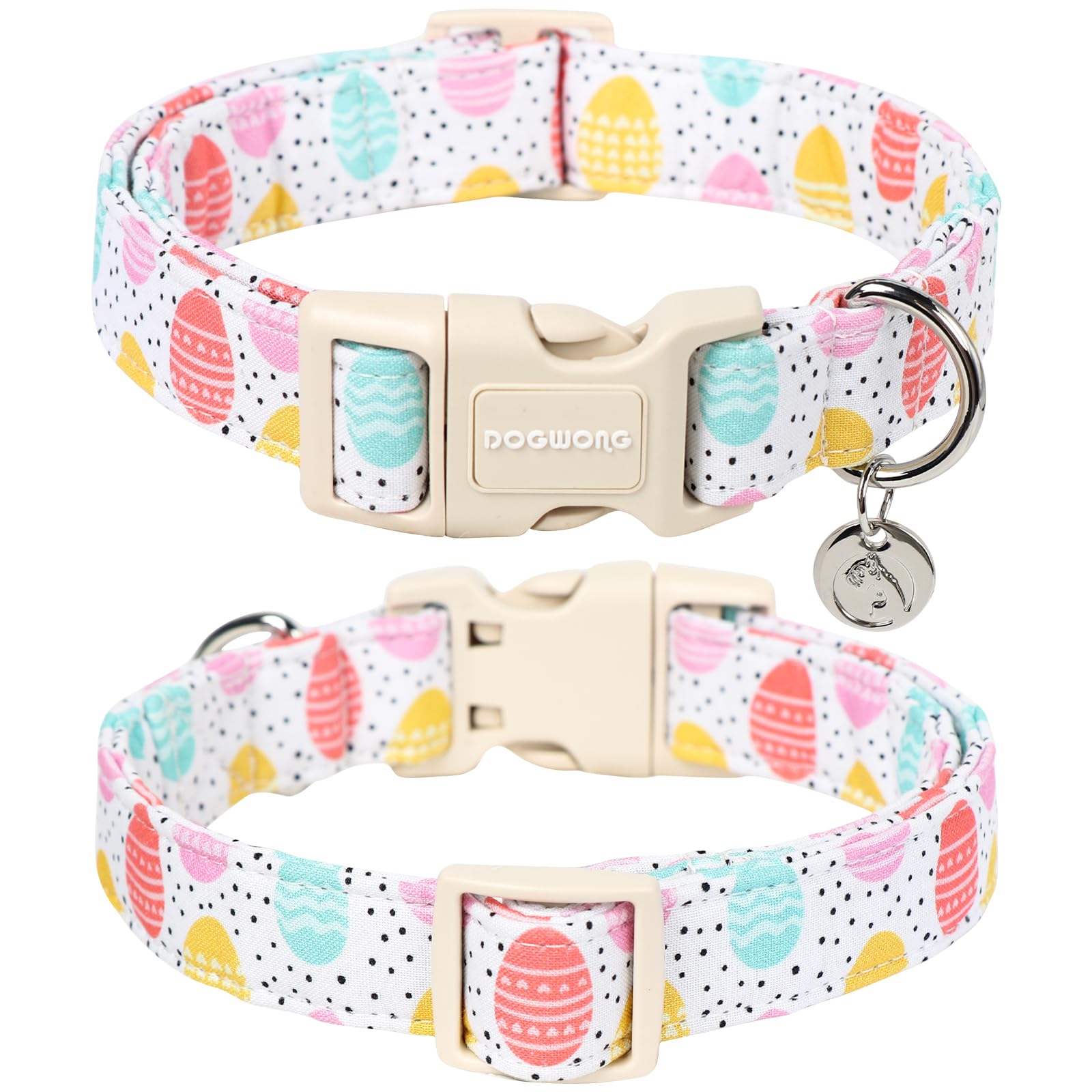 Dogwong Easter Dog Collar, Colorful Egg Dog Collar Soft Durable Adjustable Costume Cute Easter Puppy Collar For Small Medium Lar
