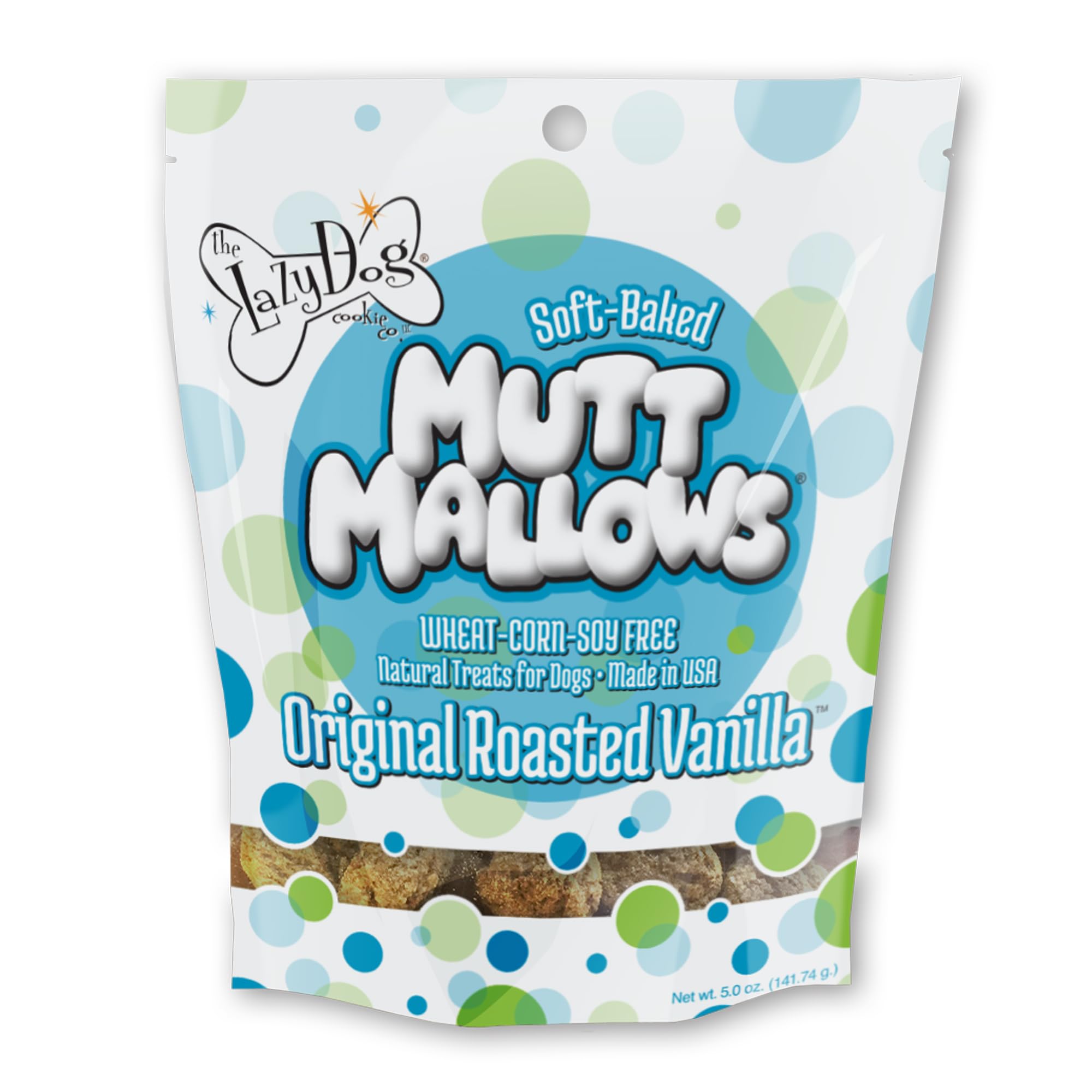 Lazy Dog Mutt Mallows Soft Baked Dog Treats Original Roasted Vanilla 5 Oz