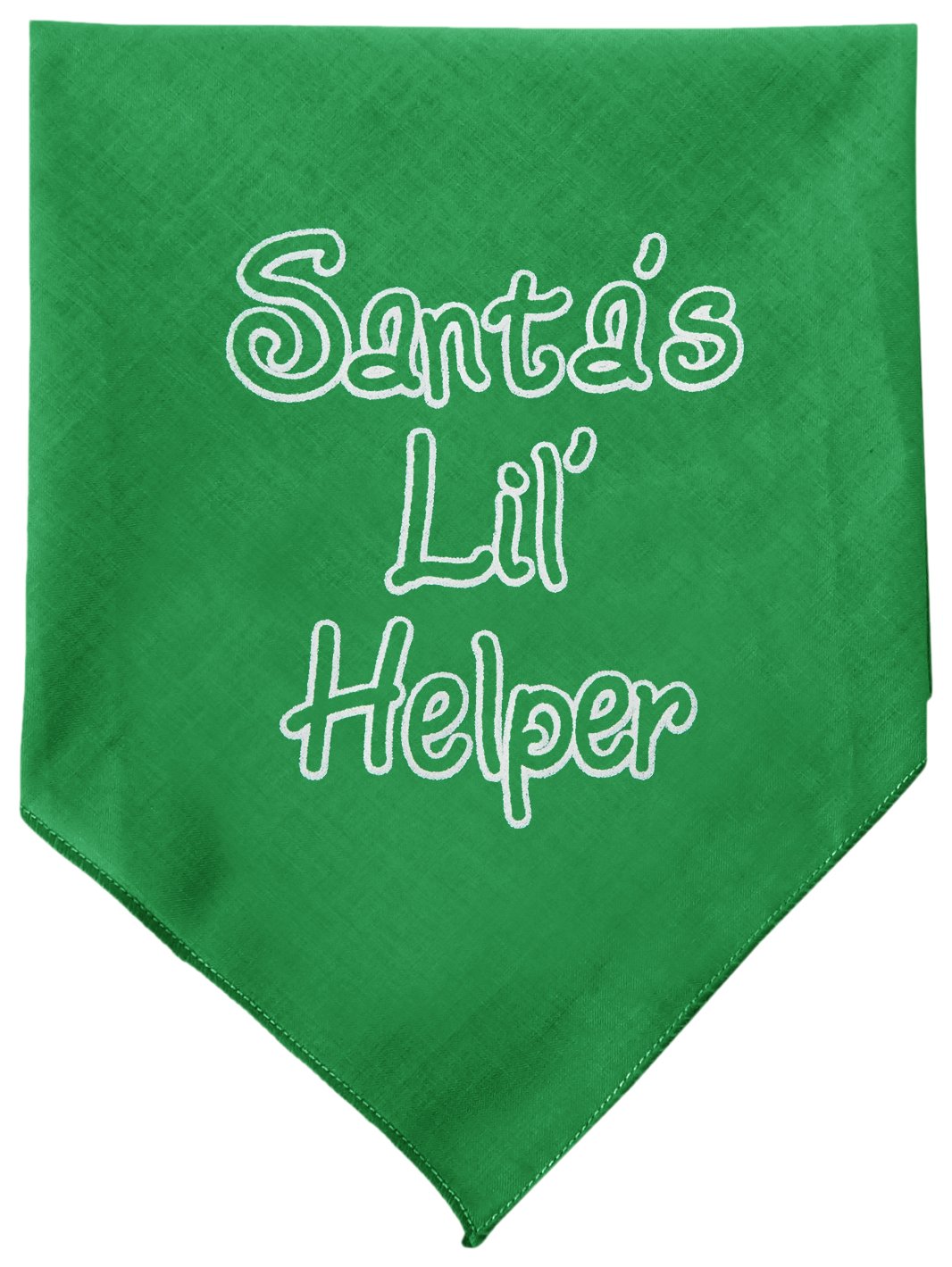 Mirage Pet Products Santa Lil Helper Screen Print Bandana for Pets, Small, Emerald Green