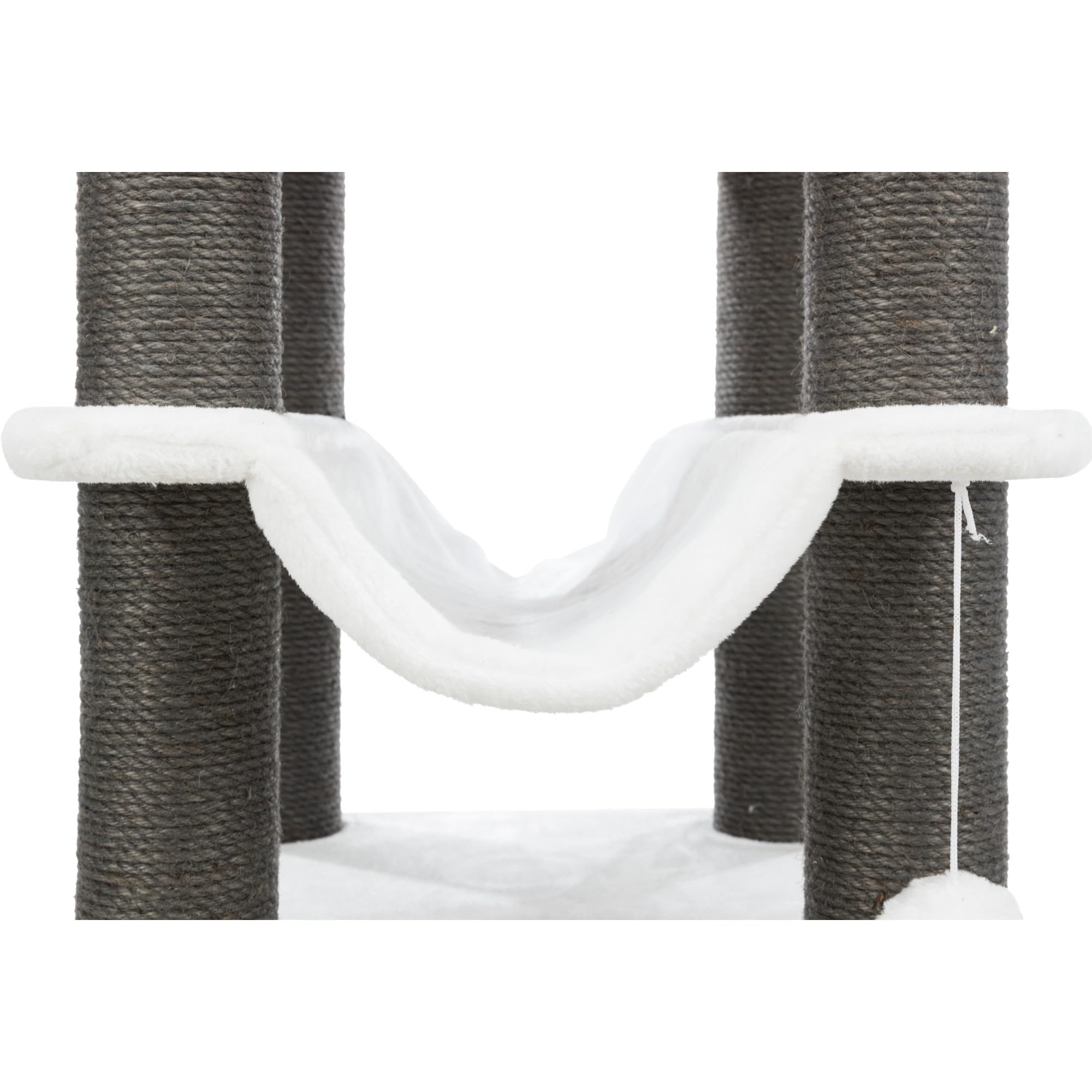 TRIXIE Lucano XXL Cat Tree, 43" Tall, Gray, Jute, 8 Scratching Posts, Hammock, Condo, Sturdy Base, Model 44722