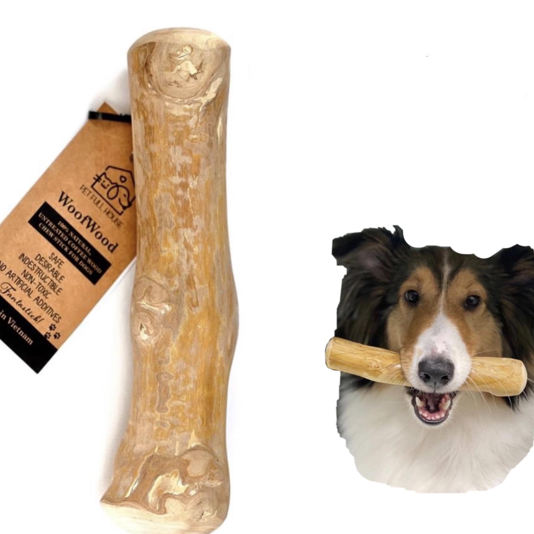Pet Full House WoofWood Dog chew Sticks, Safe, Natural & Healthy chew Toys, Real Coffee Wood, Long Lasting, Durable chewable Sti