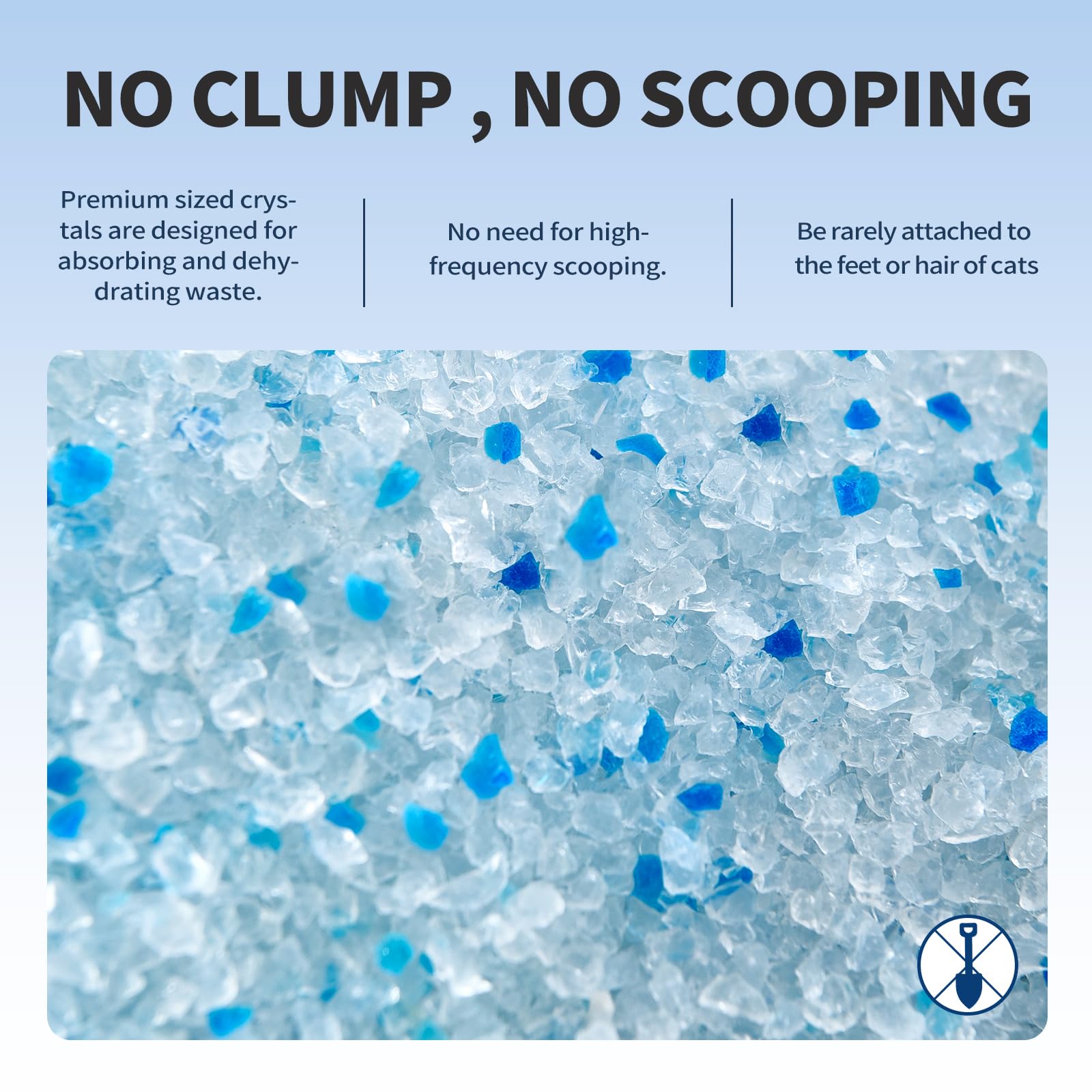 Abcpet Cat Litter Crystals No Clumping Odor Control Kitty Litter Non-Clumping No Scooping Low Dust, Low Tracking, Dehydrates Was