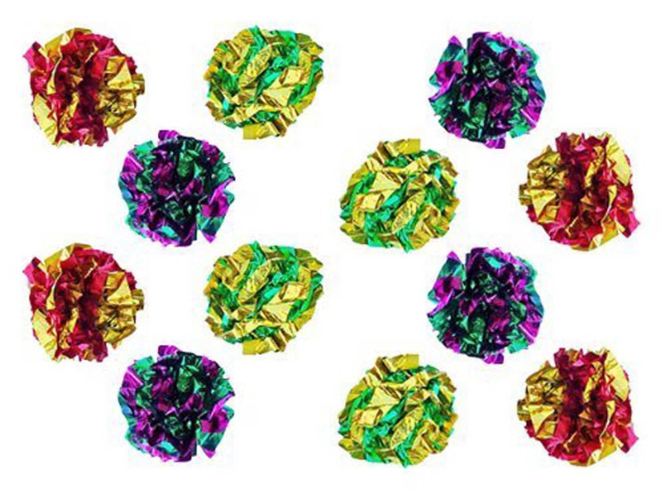 Petfavorites Original Mylar Crinkle Balls Cat Toys - 12 Pack