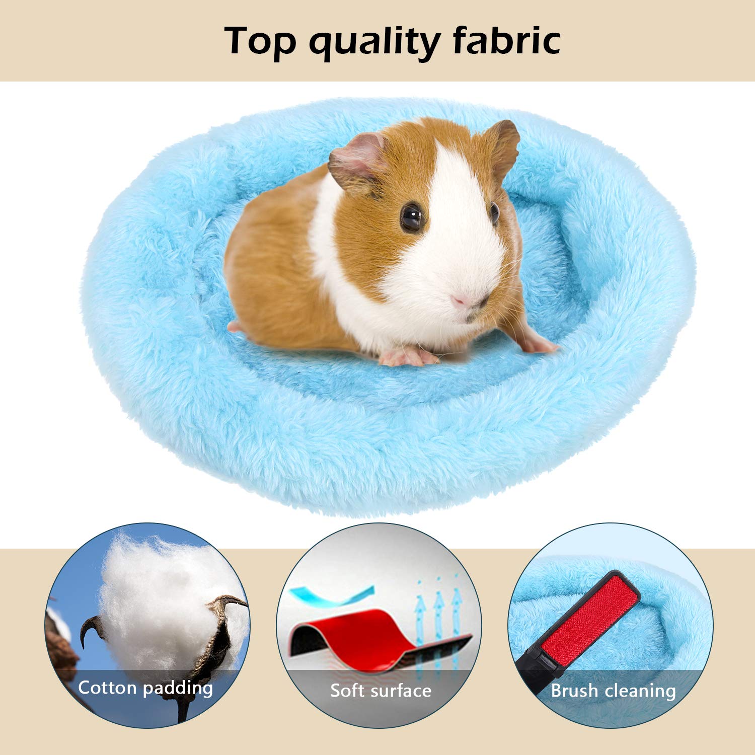 Febsnow Guinea Pig & Hamster Bed For Small Animals With Hair Remover Brush