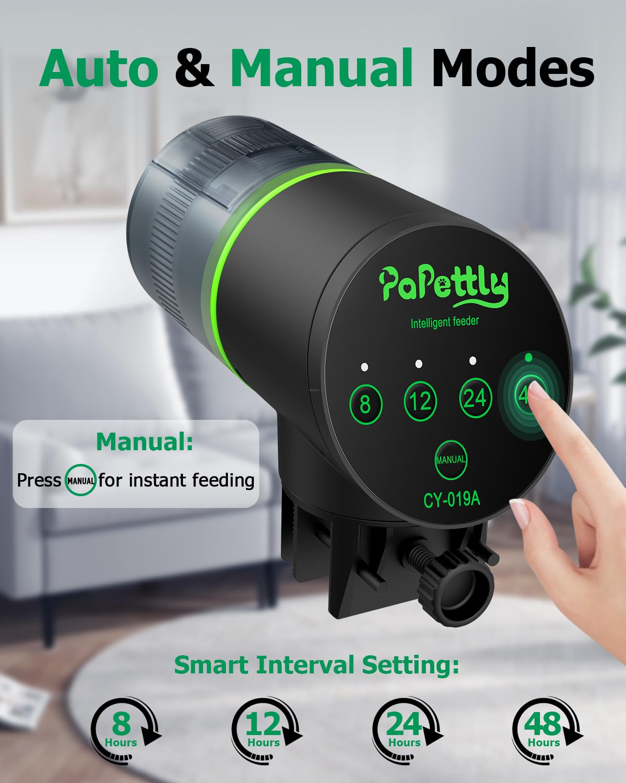 Automatic Fish Feeder for Aquarium, Auto Fish Food Dispenser with Timer and Feeding Ring, Moisture-Proof, Smart Fish Tank Vacati